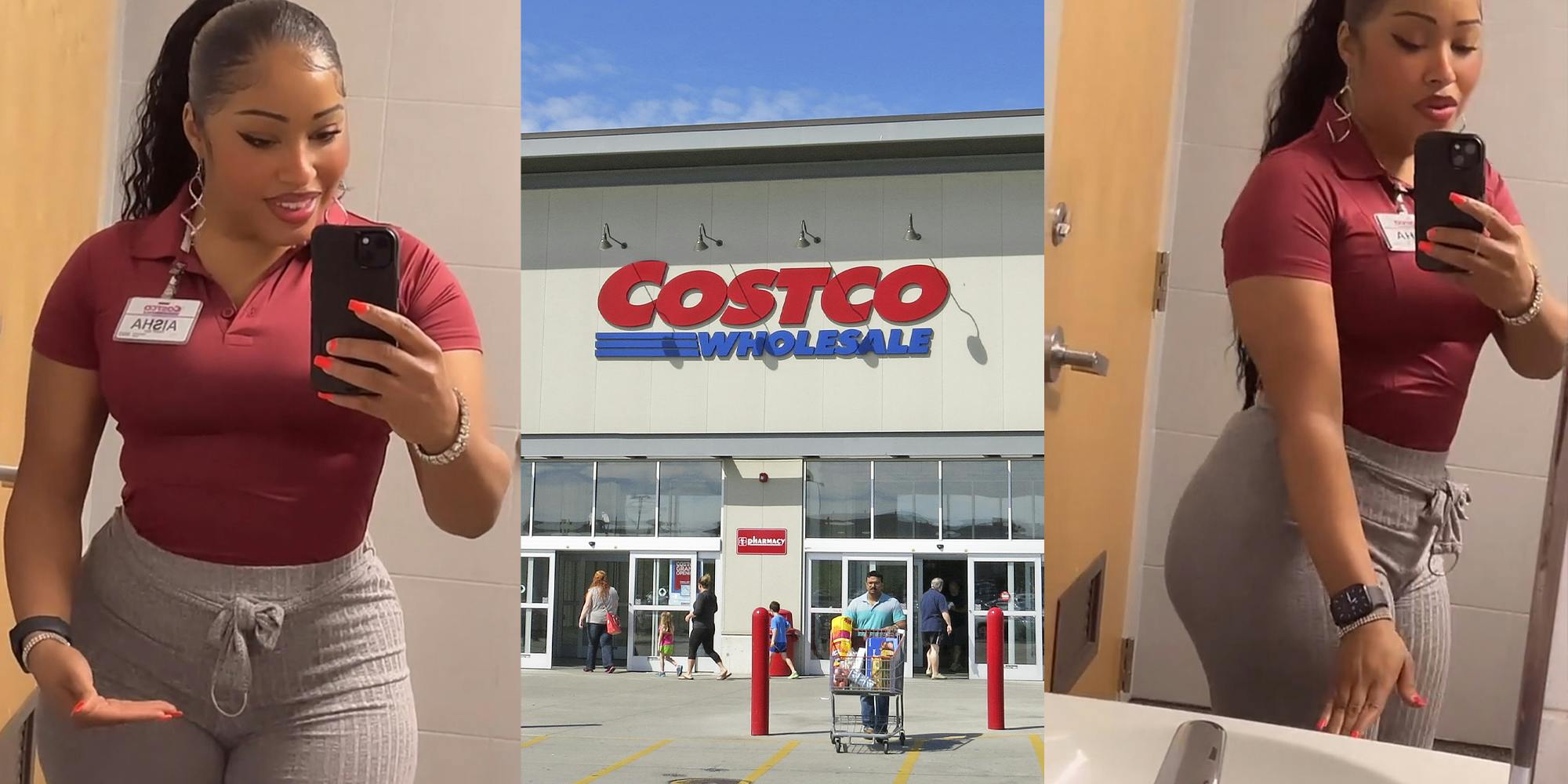 Y'all think her work outfit is inappropriate?🤔 Costco employee claims she  was unfairly disciplined for wearing this outfit to work.…