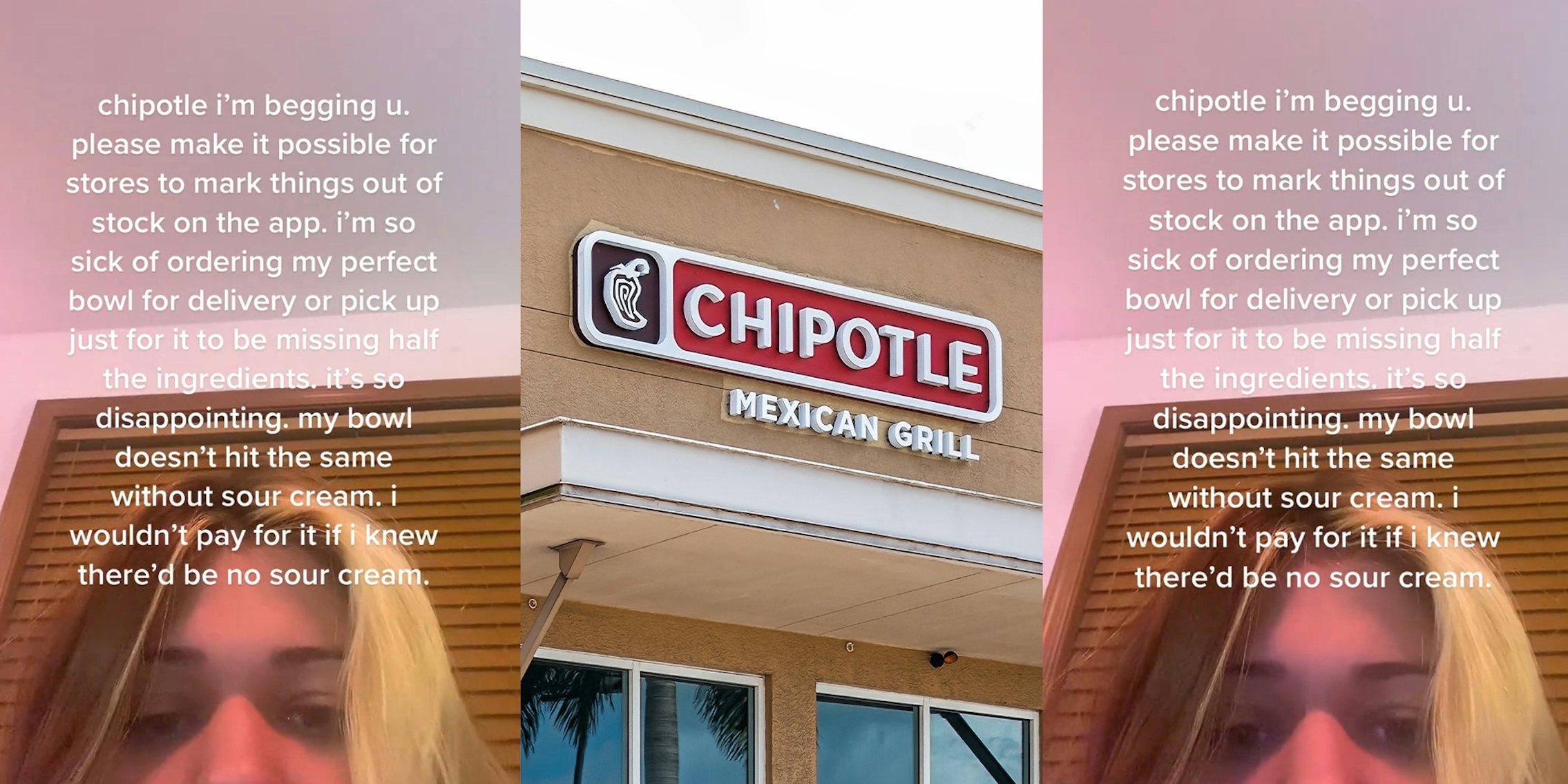 Customer calls out Chipotle for never marking missing ingredients 'out of stock' in the app