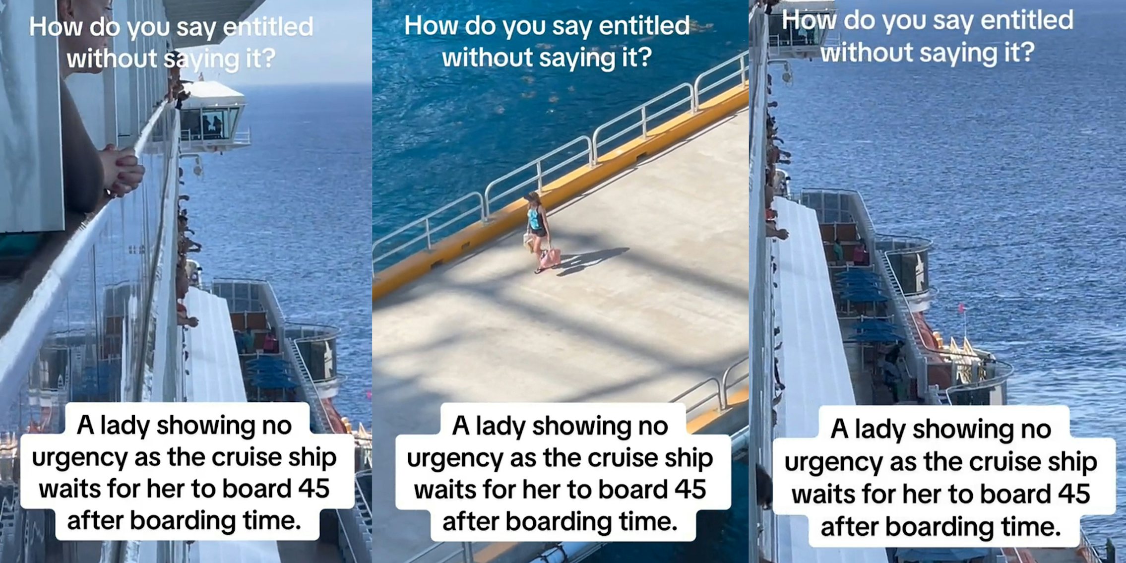 entitled' woman arrives at Carnival Cruise after waiting for her for 45 minutes