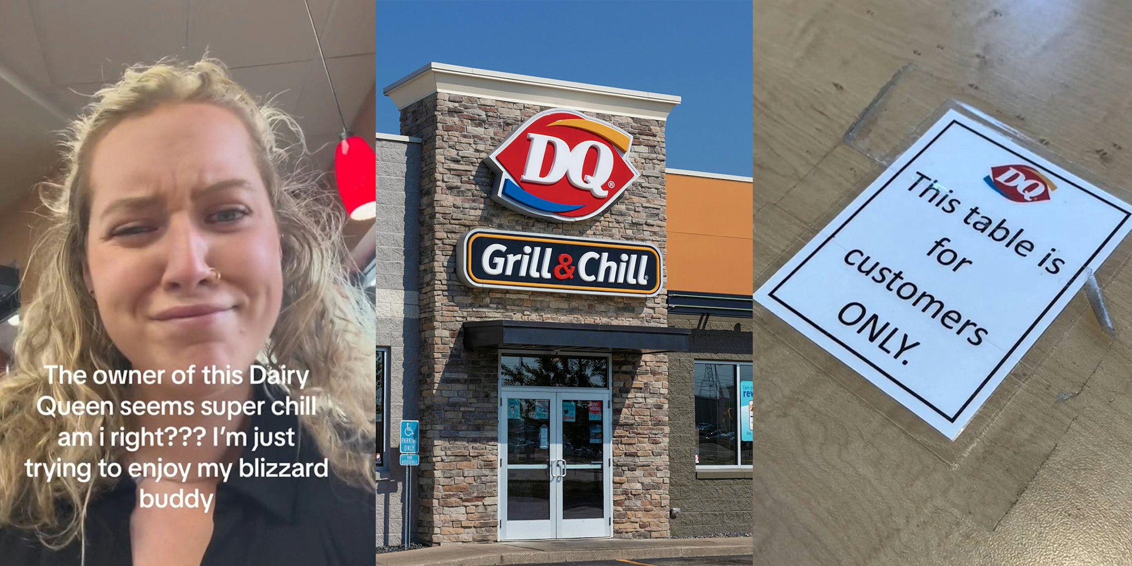 Customer shows local Dairy Queen store plastered with rules