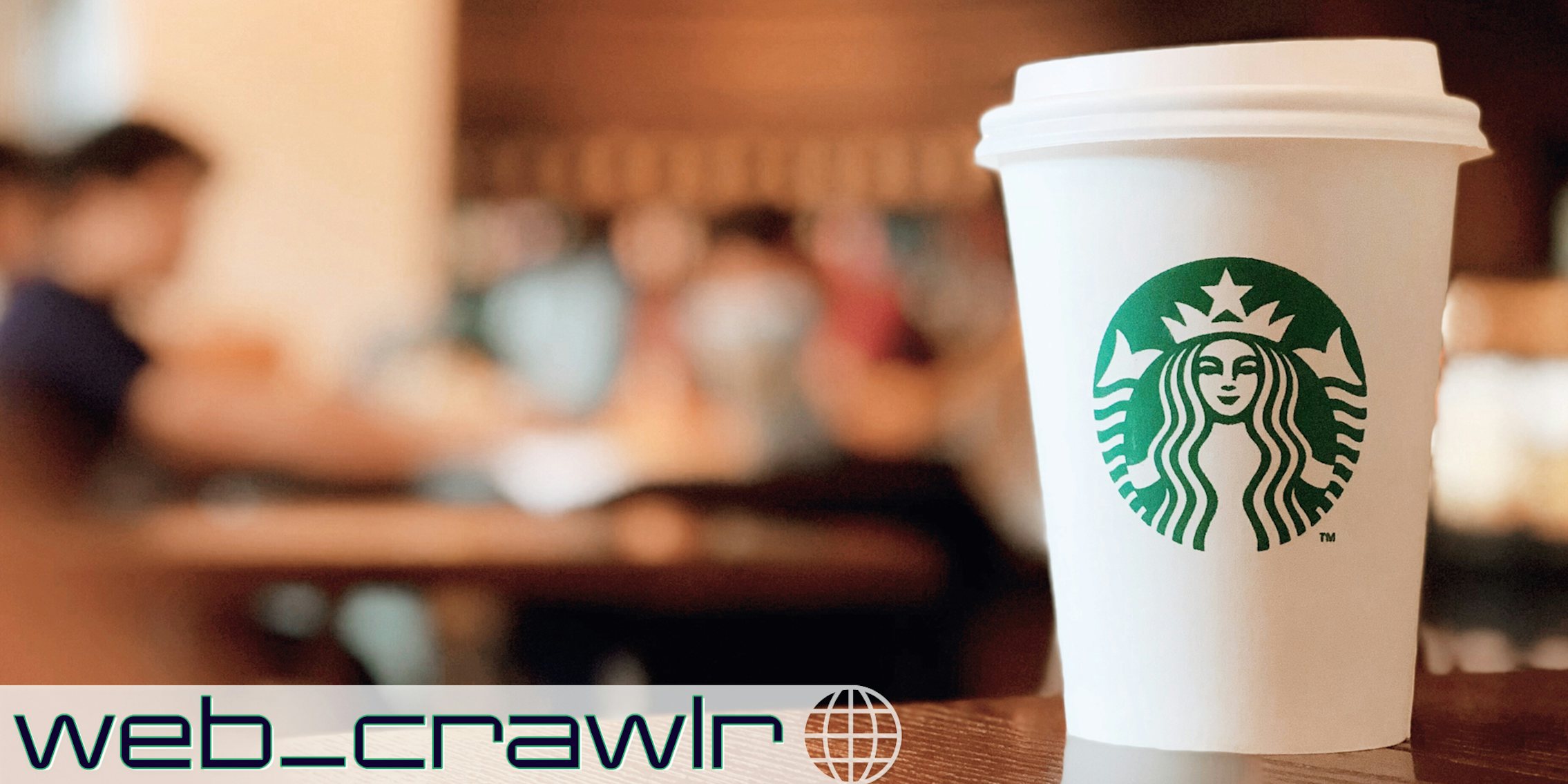 A Starbucks cup. The Daily Dot newsletter web_crawlr logo is in the bottom left corner.