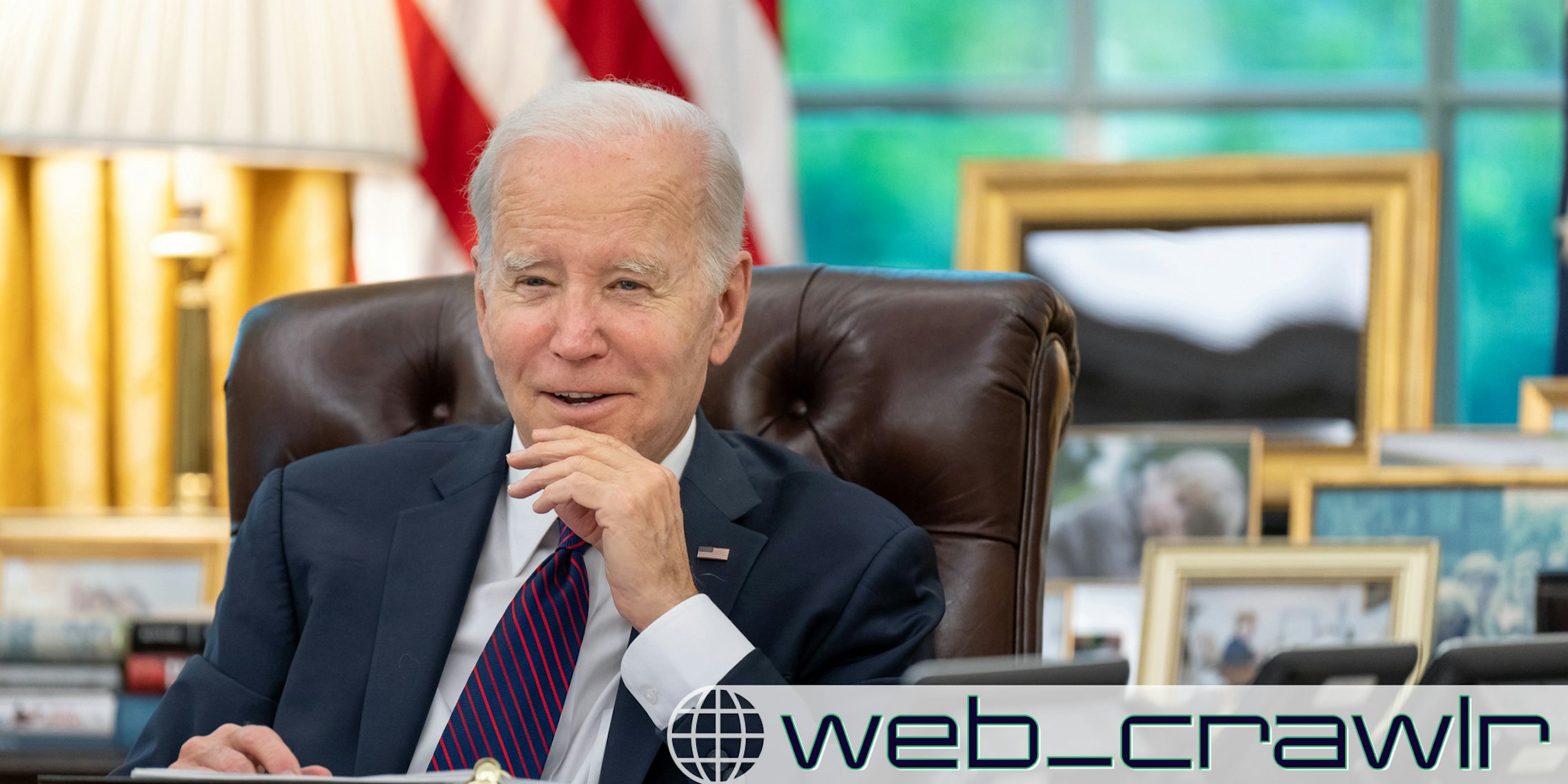 President Joe Biden. The Daily Dot newsletter web_crawlr logo is in the bottom right corner.