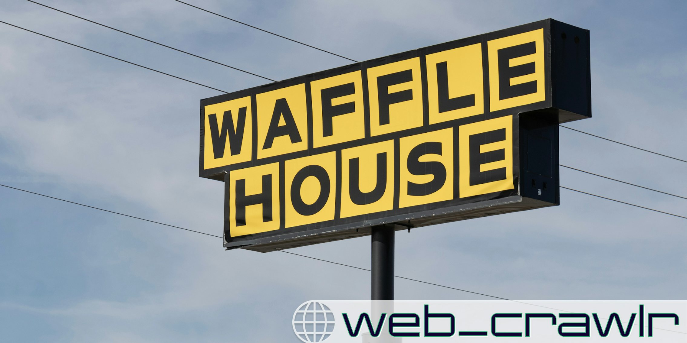 A Waffle House sign. The Daily Dot newsletter web_crawlr logo is in the bottom right corner.