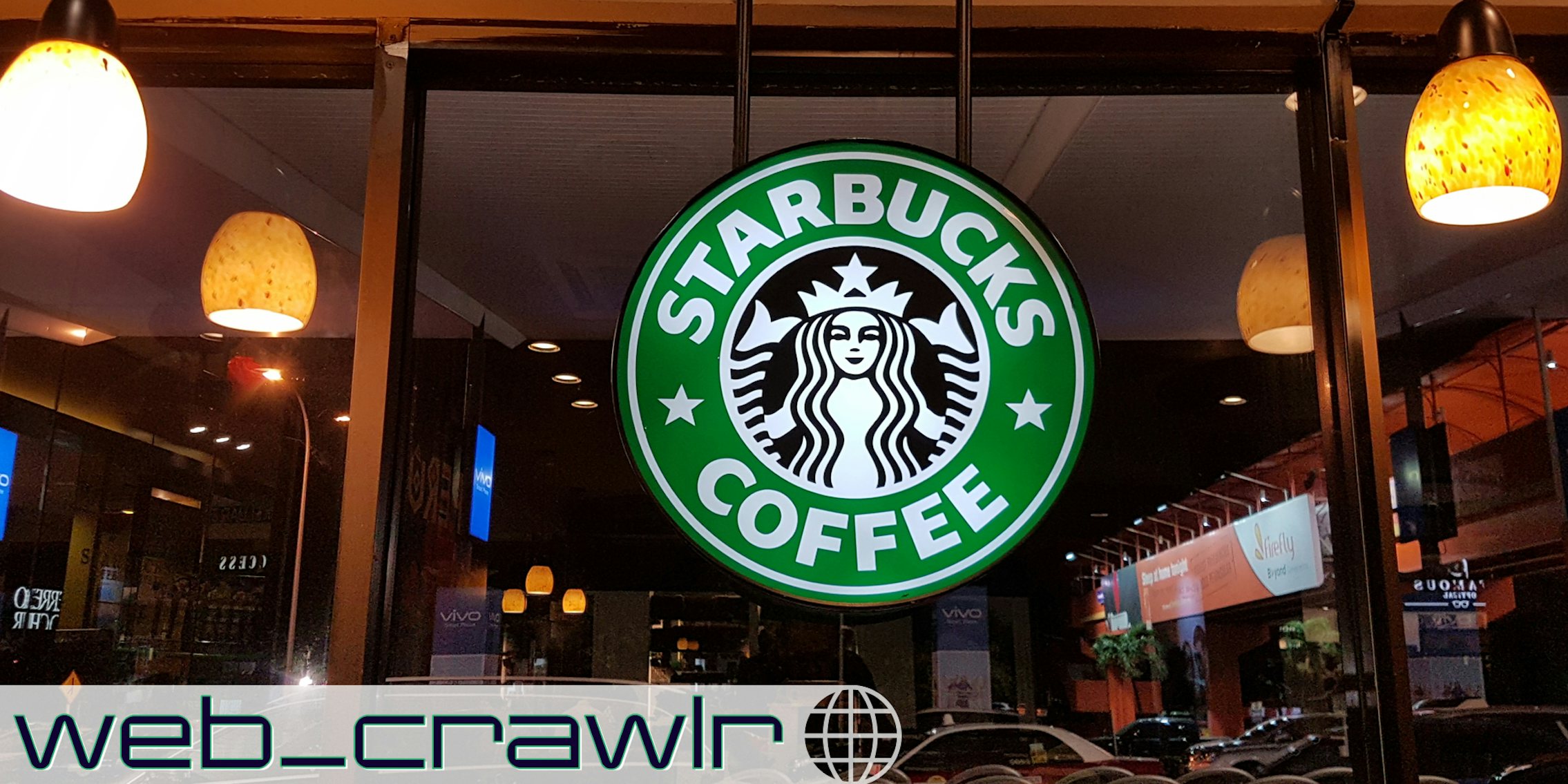 A Starbucks sign. The Daily Dot newsletter web_crawlr logo is in the bottom left corner.