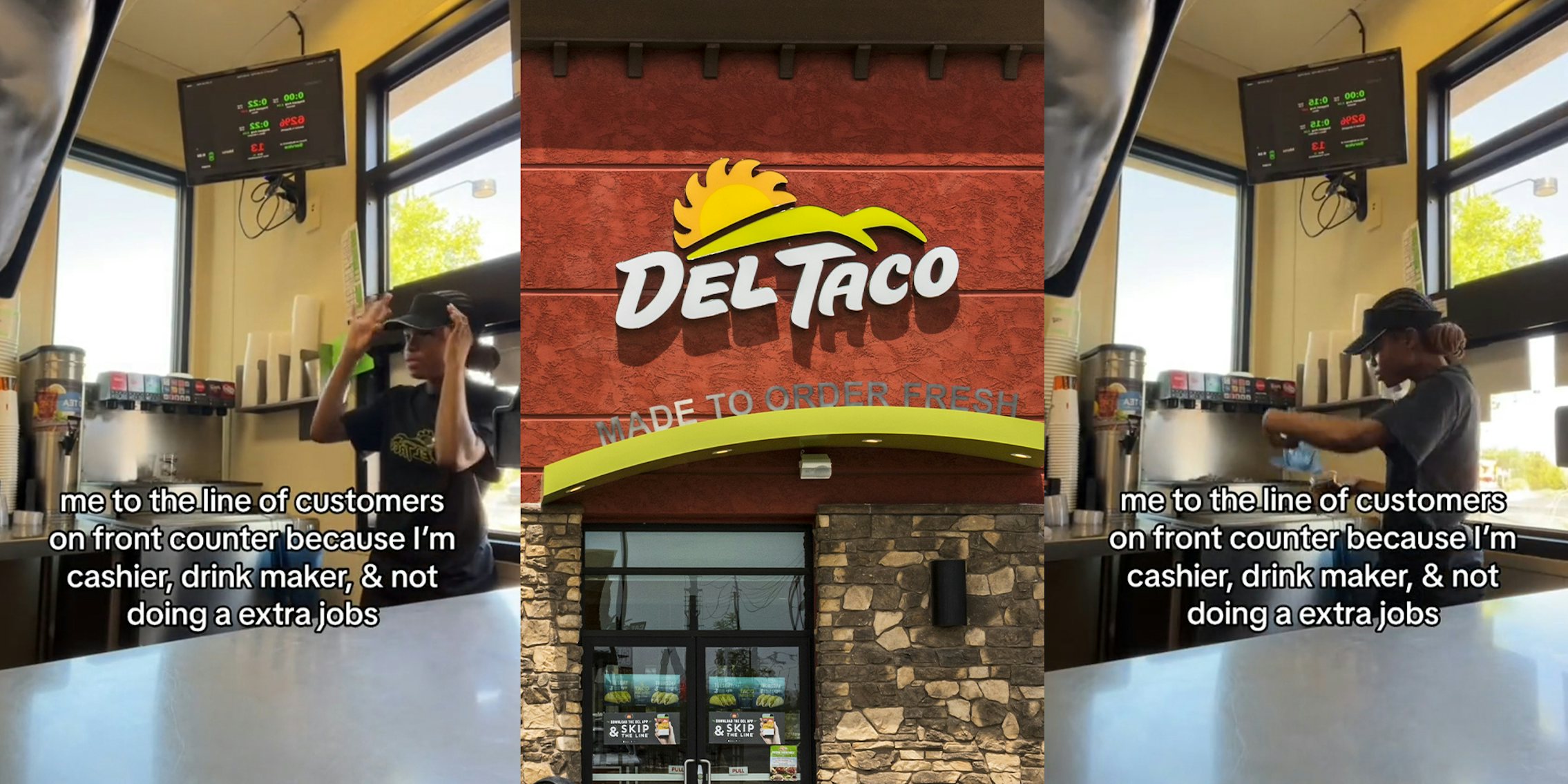 Del Taco worker shares what it's like when she's multitasking and there's a line of customers out the door
