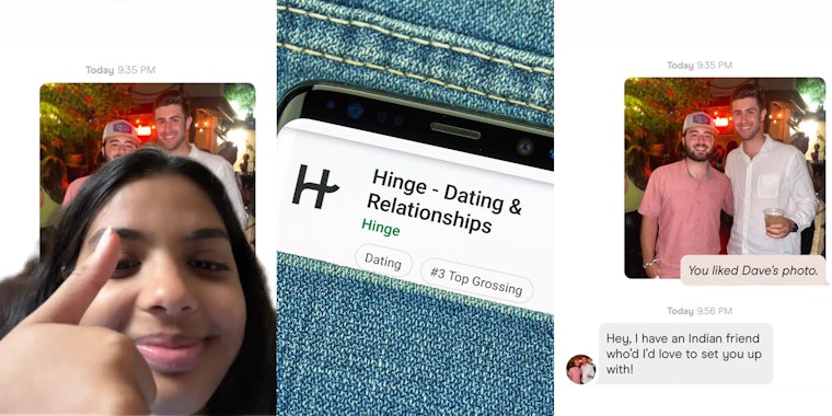 Indian woman matches with white man on Hinge