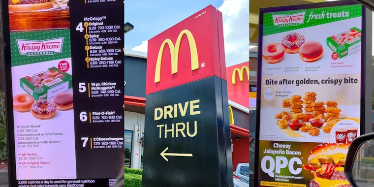 McDonald's customers show Krispy Kreme options on drive-thru menu