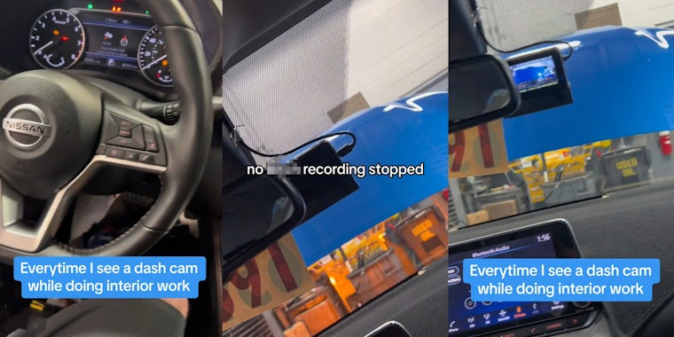 Mechanic disconnects customer's interior dash cam