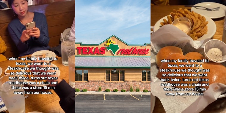 Family travels to Texas and visits local steakhouse. It was a Roadhouse