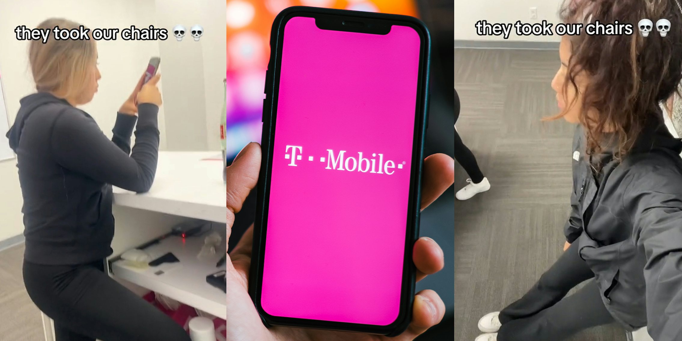T-Mobile worker say they got their chairs taken away from them
