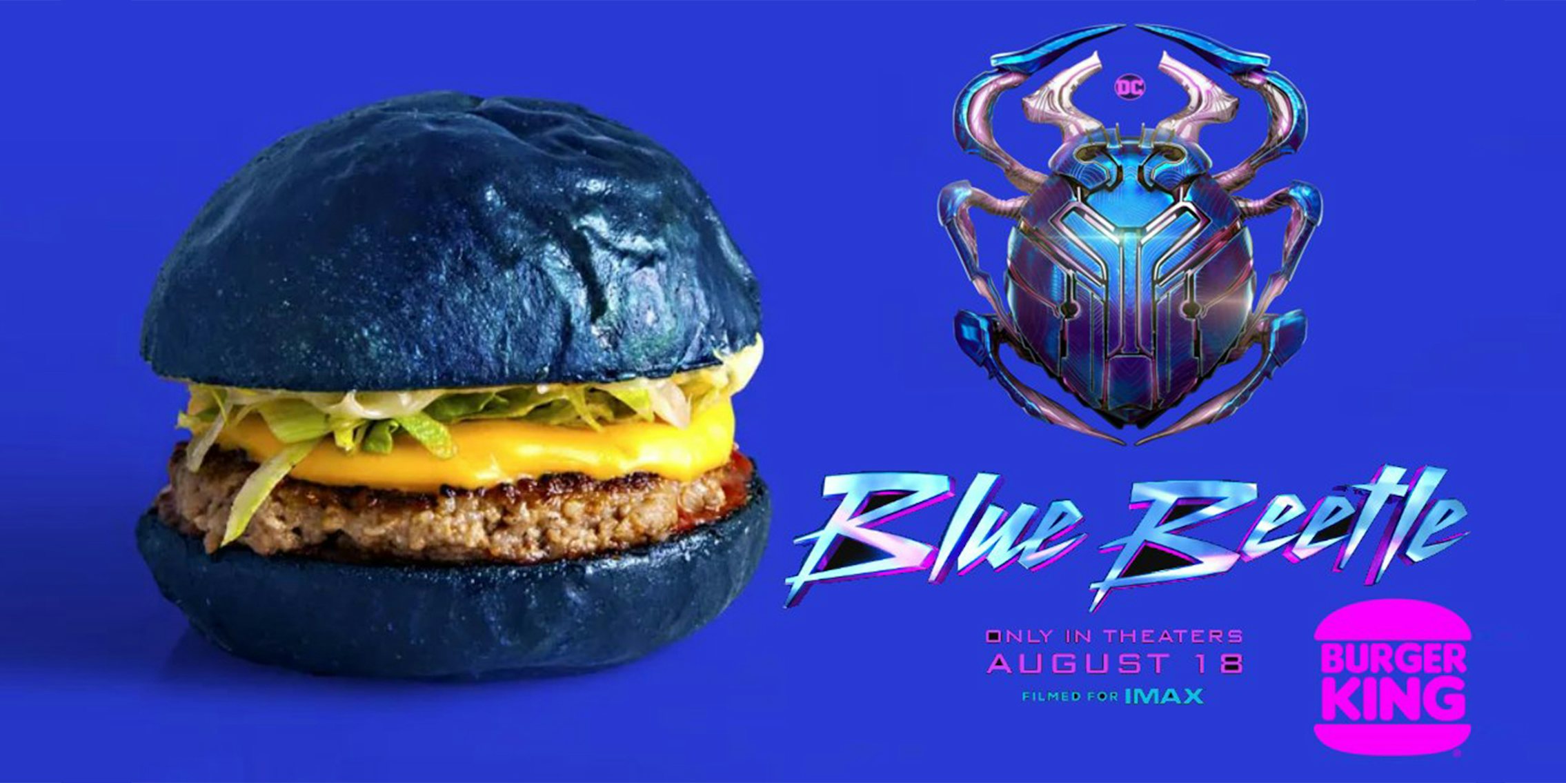 fake 'blue beetle' and burger king crossover