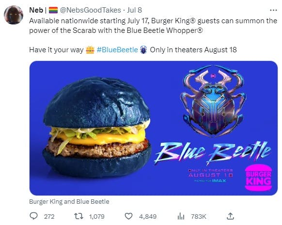 blue beetle burger