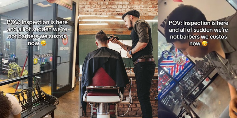 Barbers pretend to be customers as soon as inspection shows up