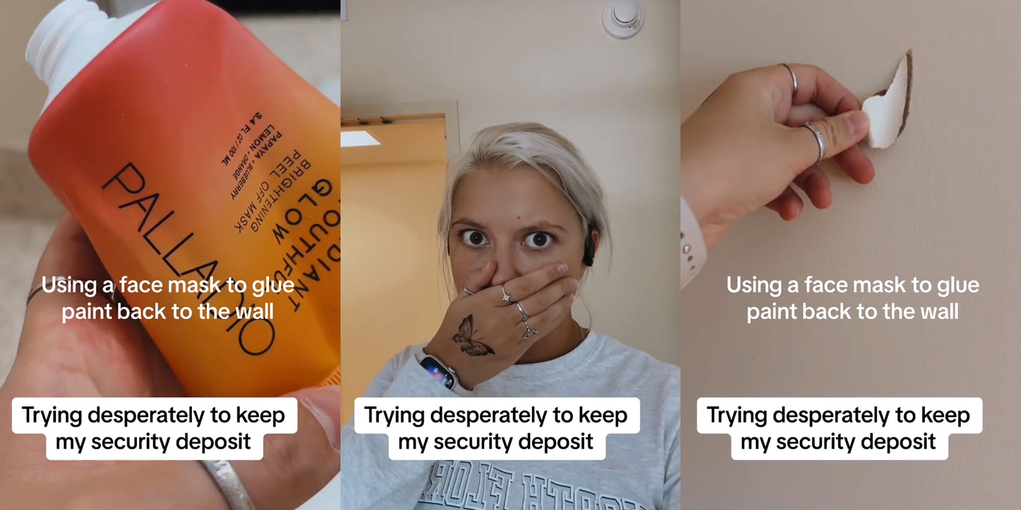 Tenant Uses Face Mask to ‘Glue Paint Back’ on the Wall