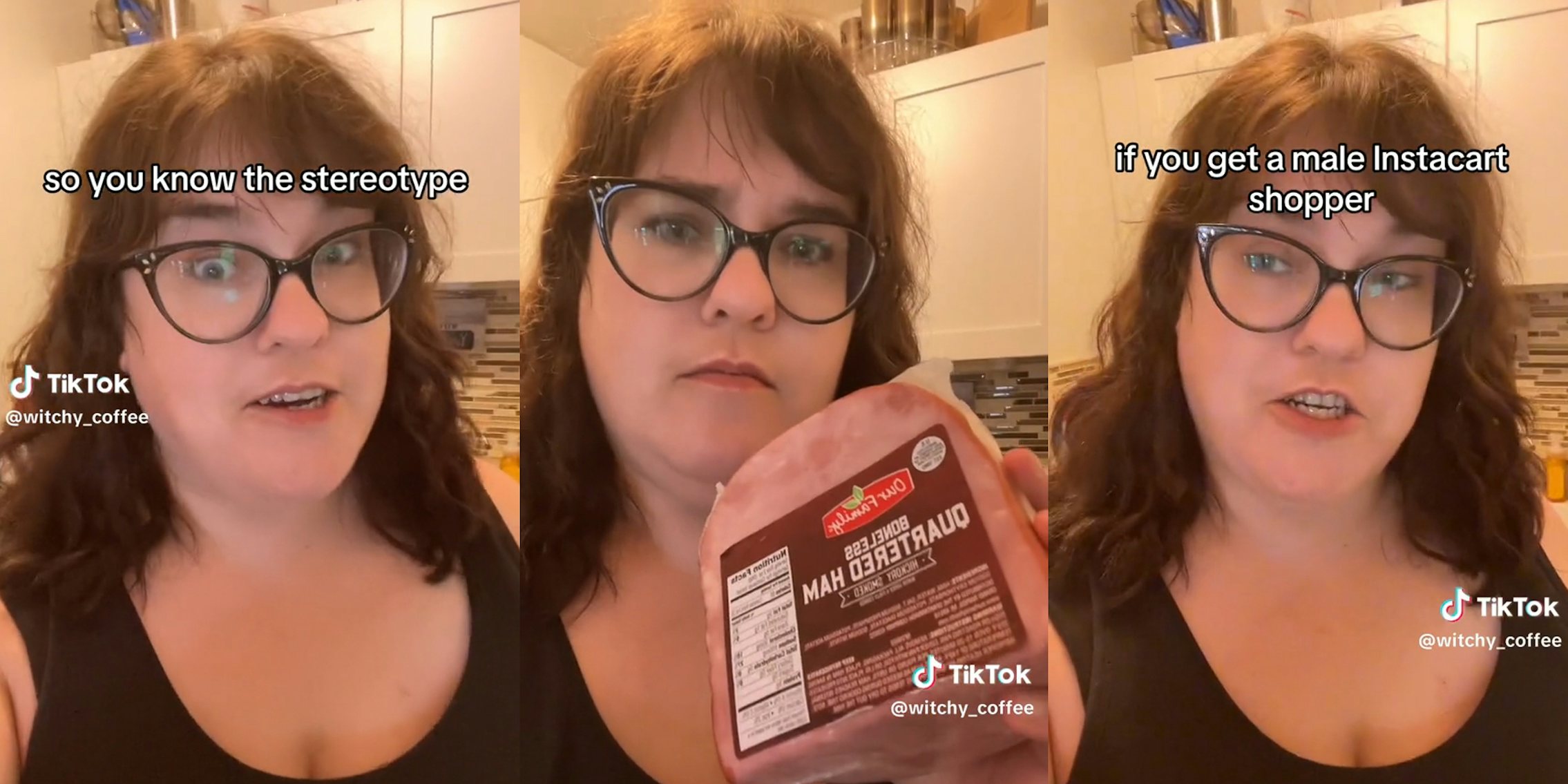 woman talking about male instacart shoppers with ham