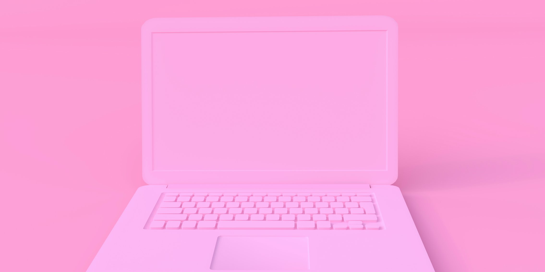 a pink latop on a pink background with pink keys and a pink screen