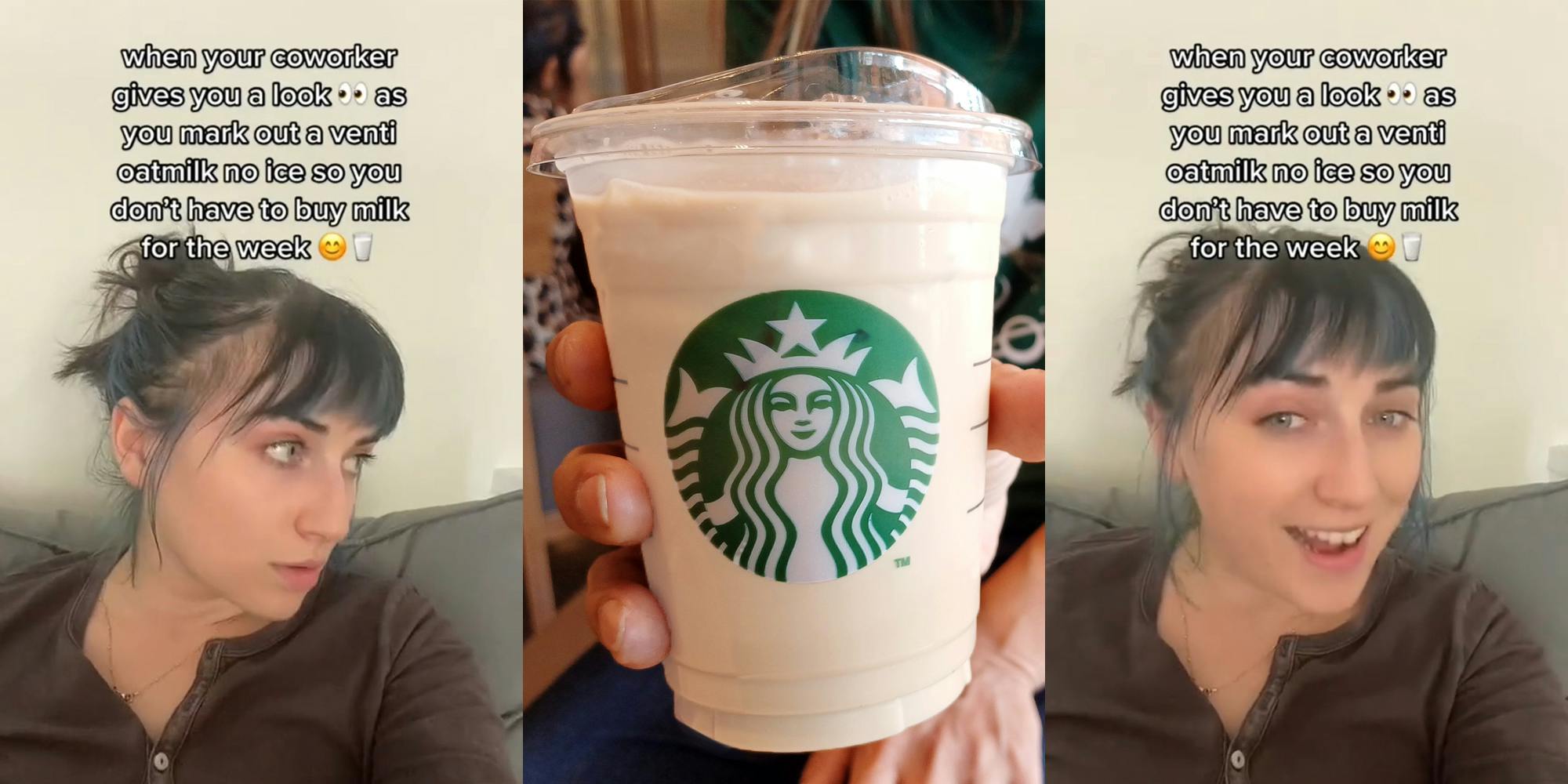 Starbucks Barista Takes Oat Milk to Save Money on Groceries