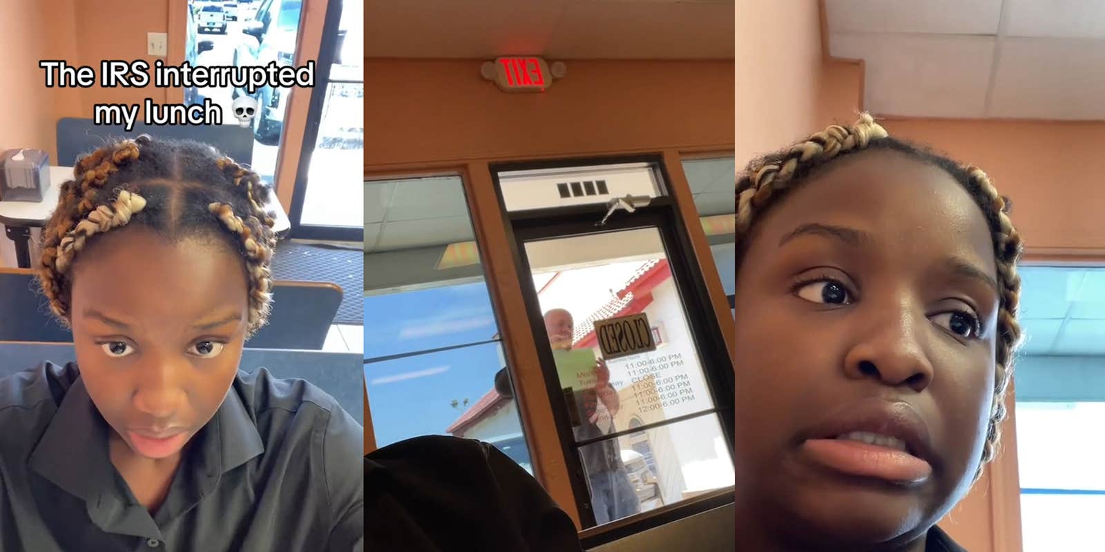 Customer says IRS came in to close restaurant for tax evasion while they were eating