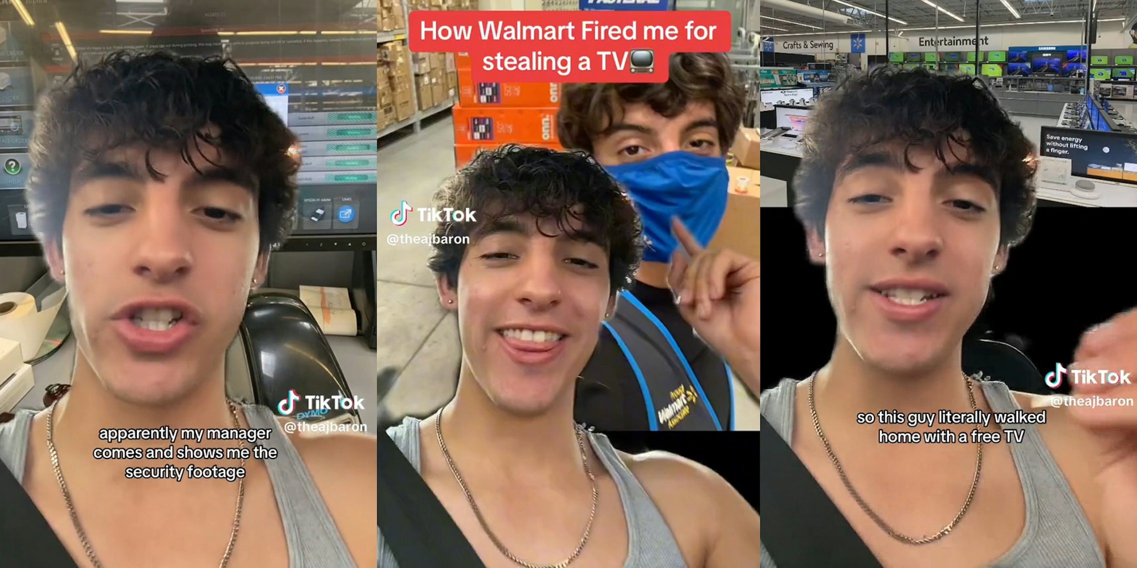 Walmart worker explaining how he helped a customer steal a television