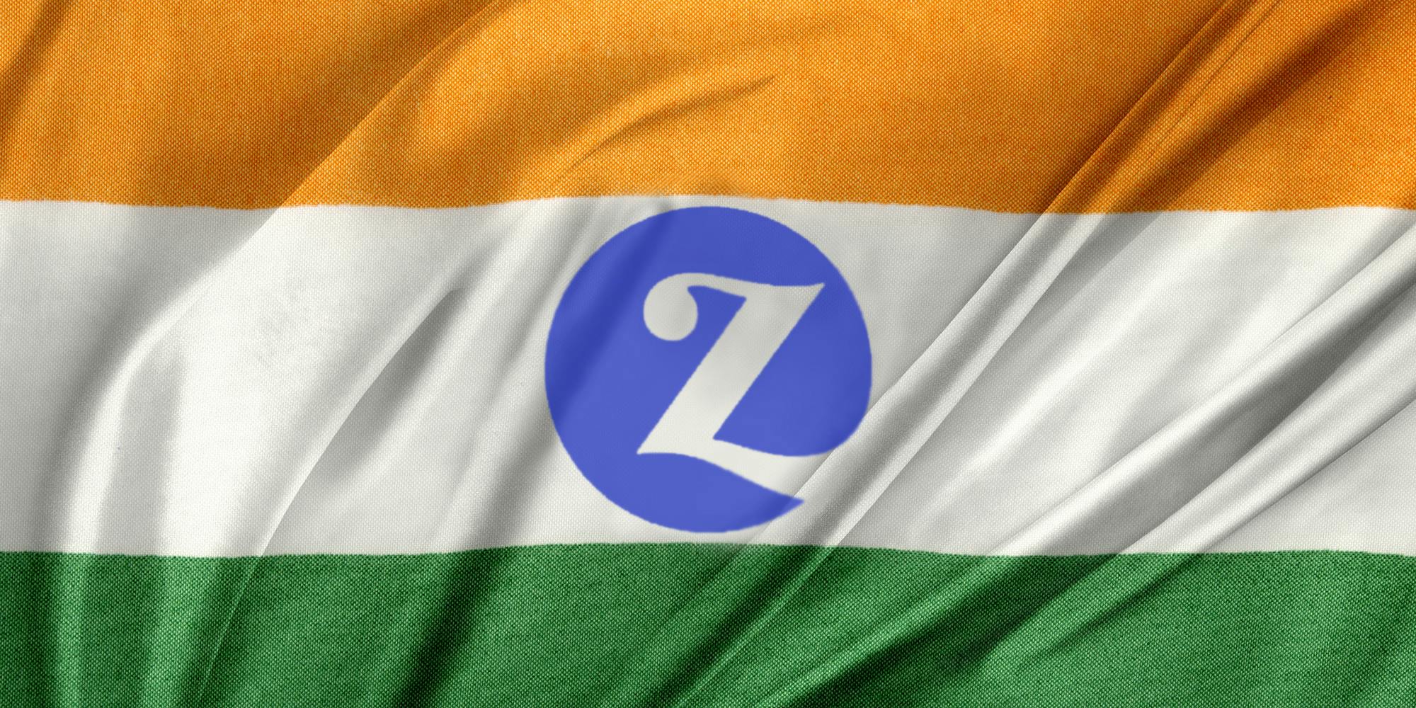 Zivame logo on India flag