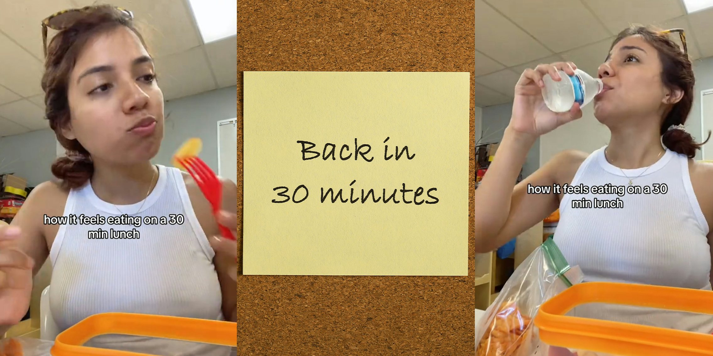 Worker shares what it's like to eat in only 30 minutes for lunch break