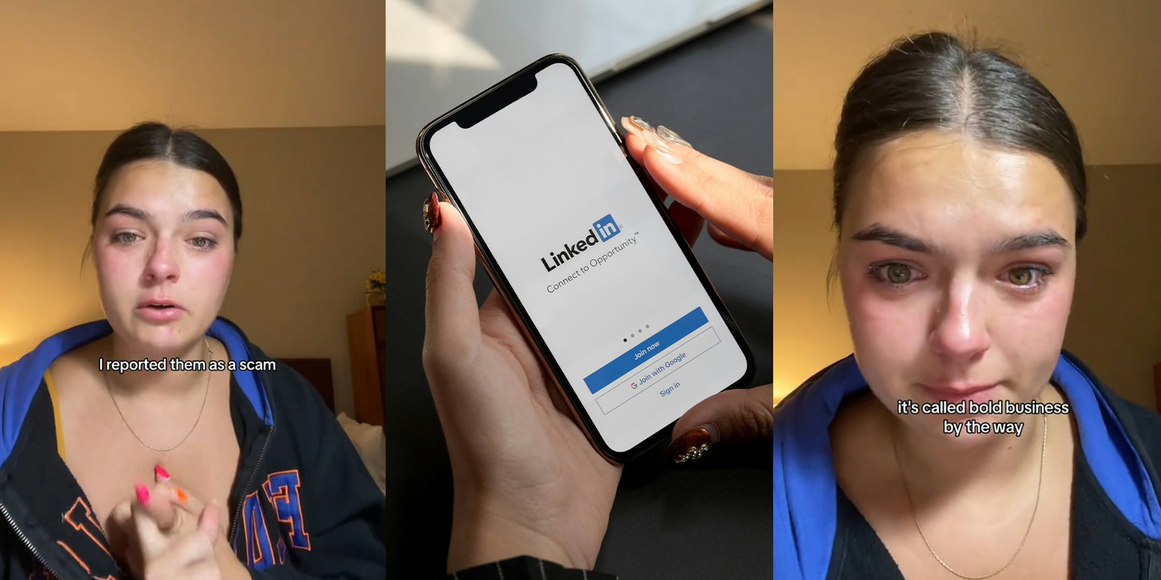 Young woman scammed through linkedin