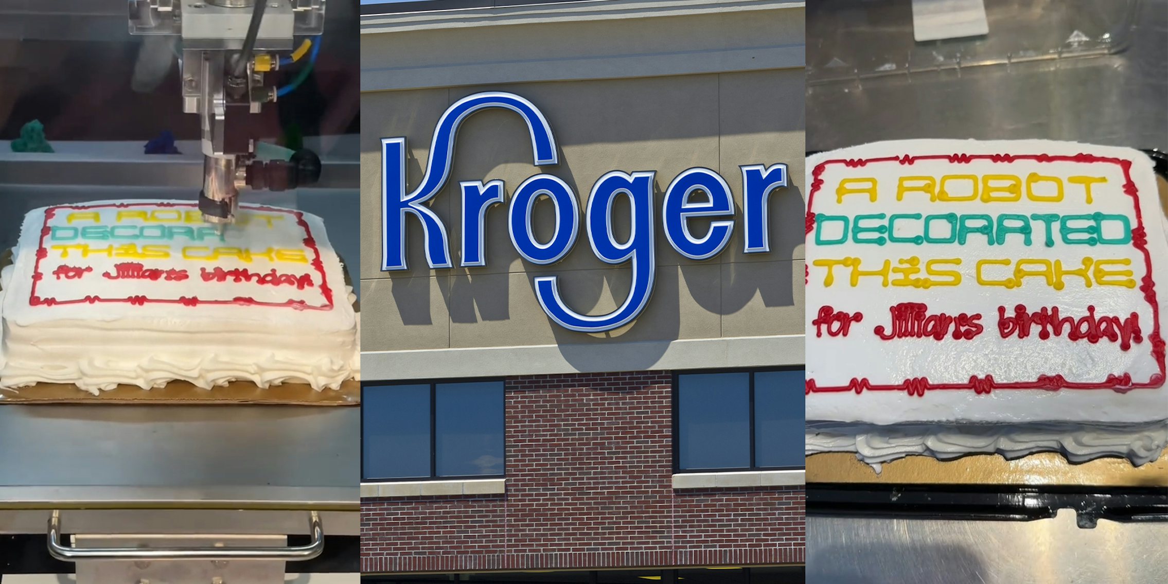 Robot makes customer’s cake at Kroger; Kroger Store Front