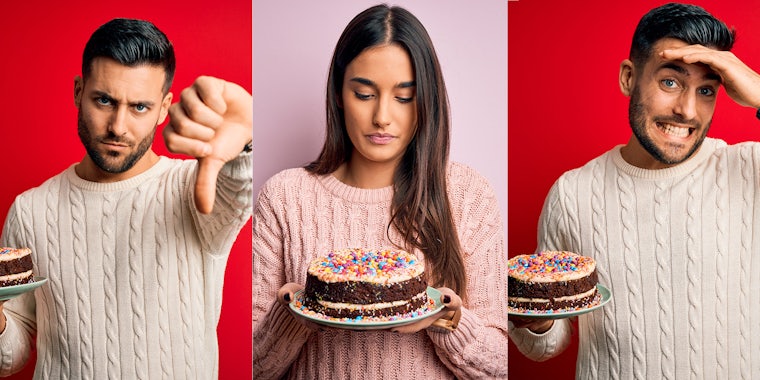 People are divided over a guy mad at his gf for not making cake he requested