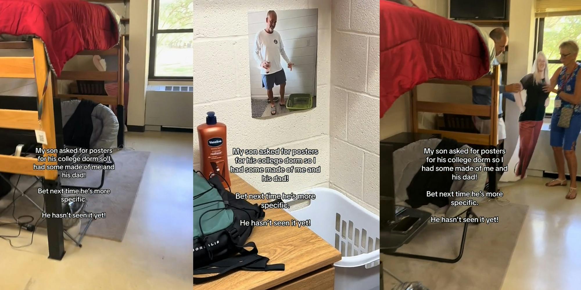 Mom makes life-size poster of herself for son's college dorm