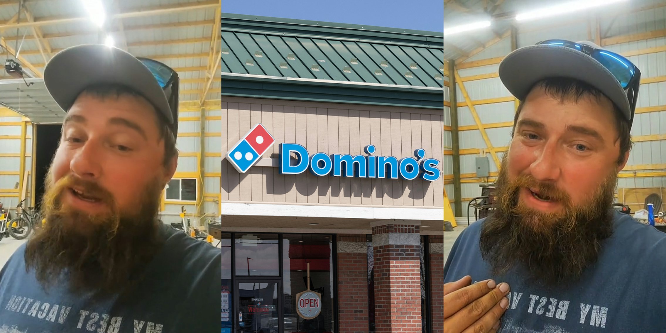 Domino's worker warns against ordering the most expensive pizza on the menu; Domino's Restaurant Store Front Logo