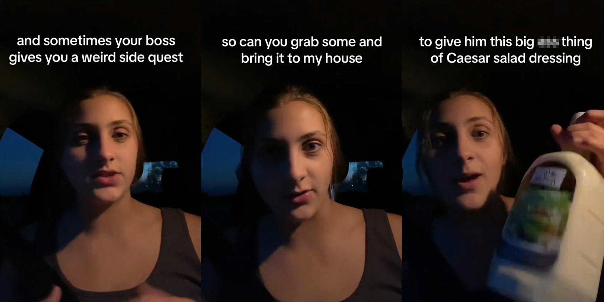 Woman explains how her Boss asks her to go on weird side quest