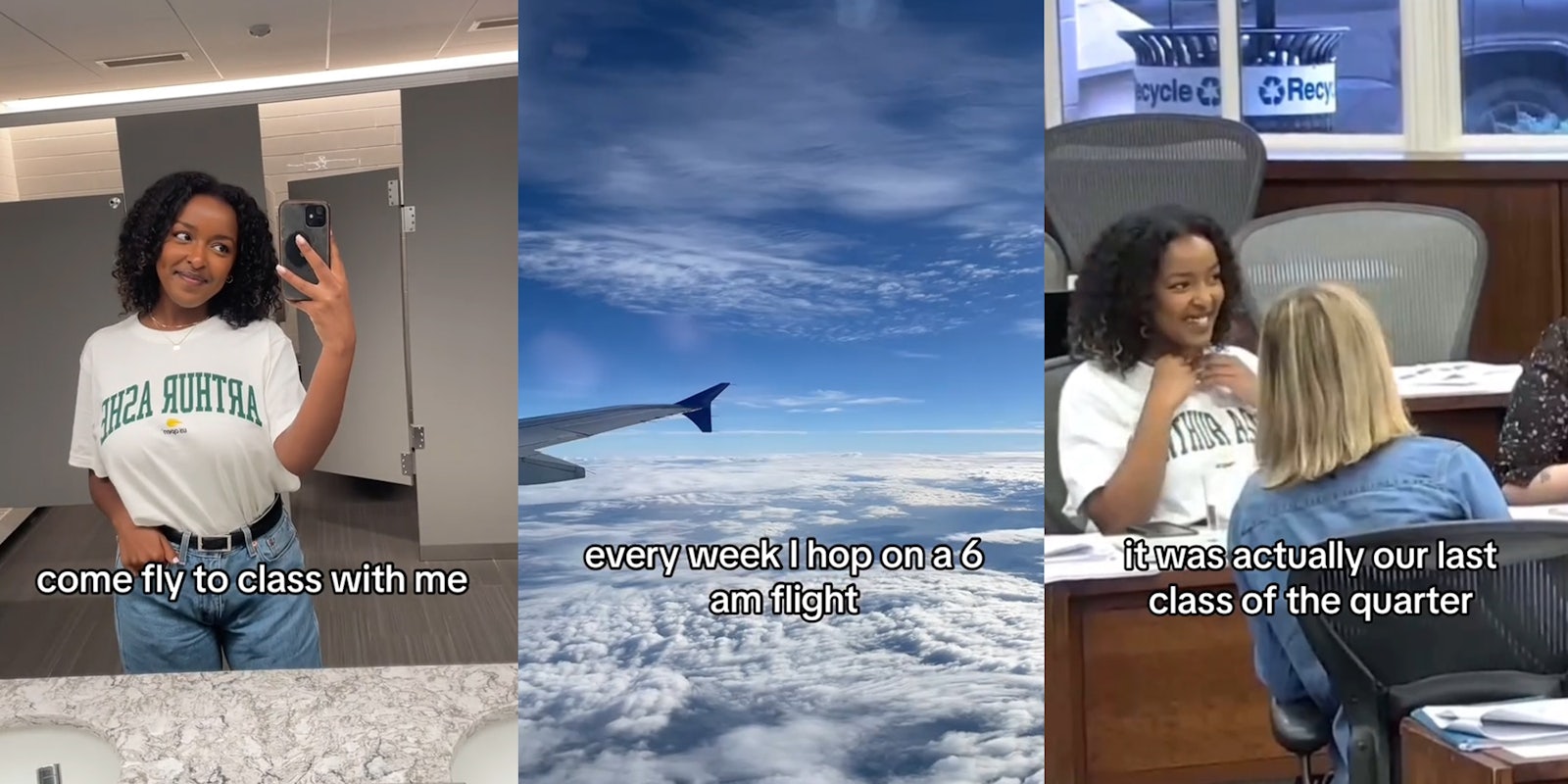 College student says she flies from New York to Chicago every week for class