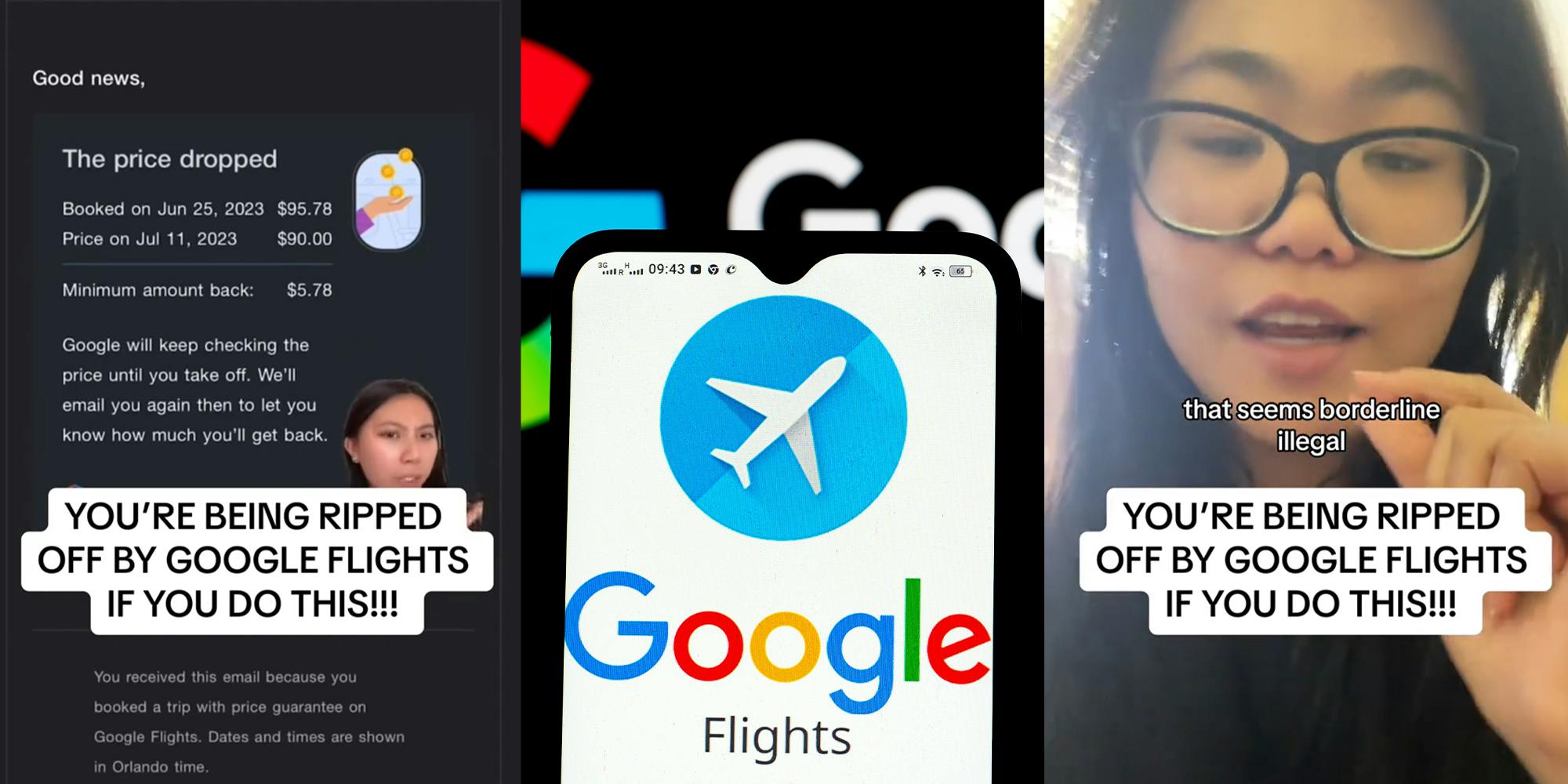 Woman explains how google flights is ripping people off