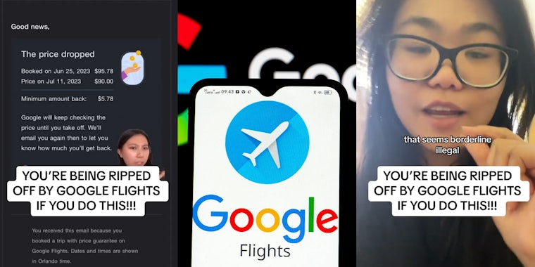 Woman explains how google flights is ripping people off