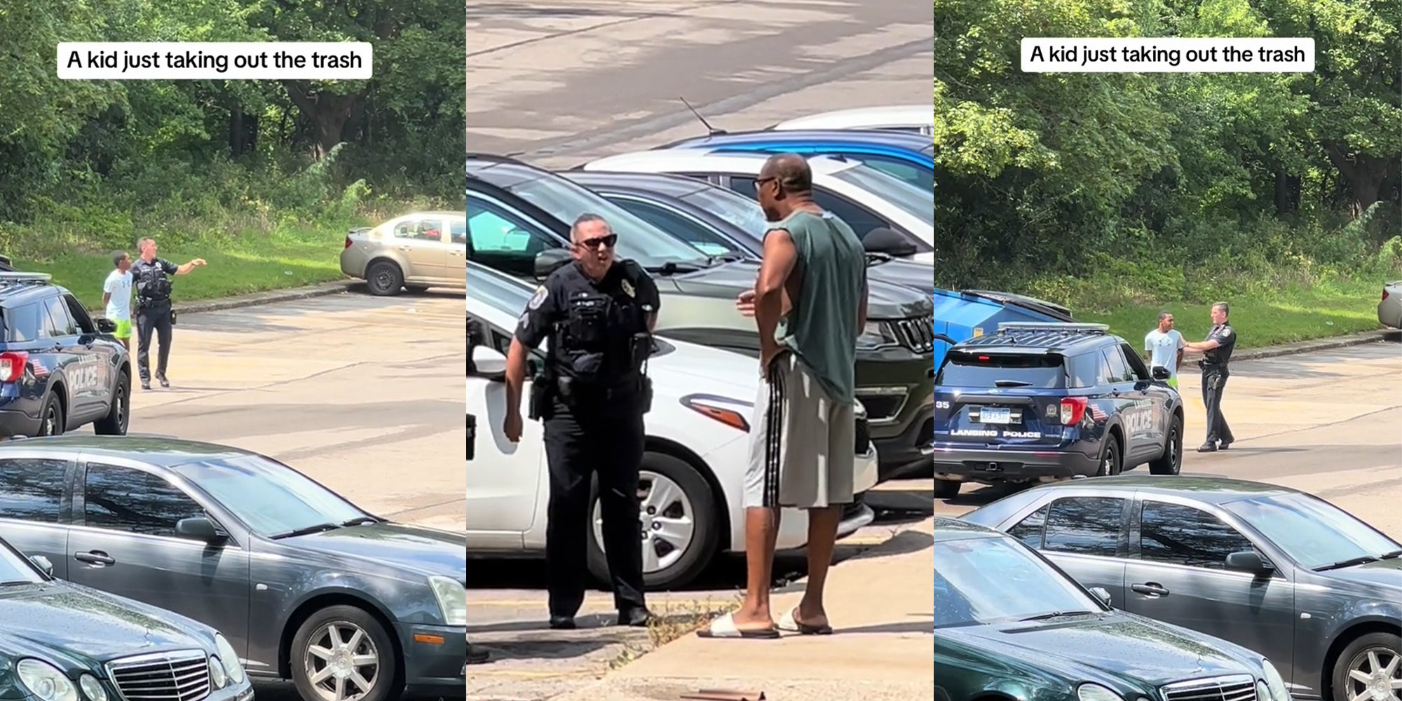 Black Boy Handcuffed by Lansing Police While Taking Out Trash
