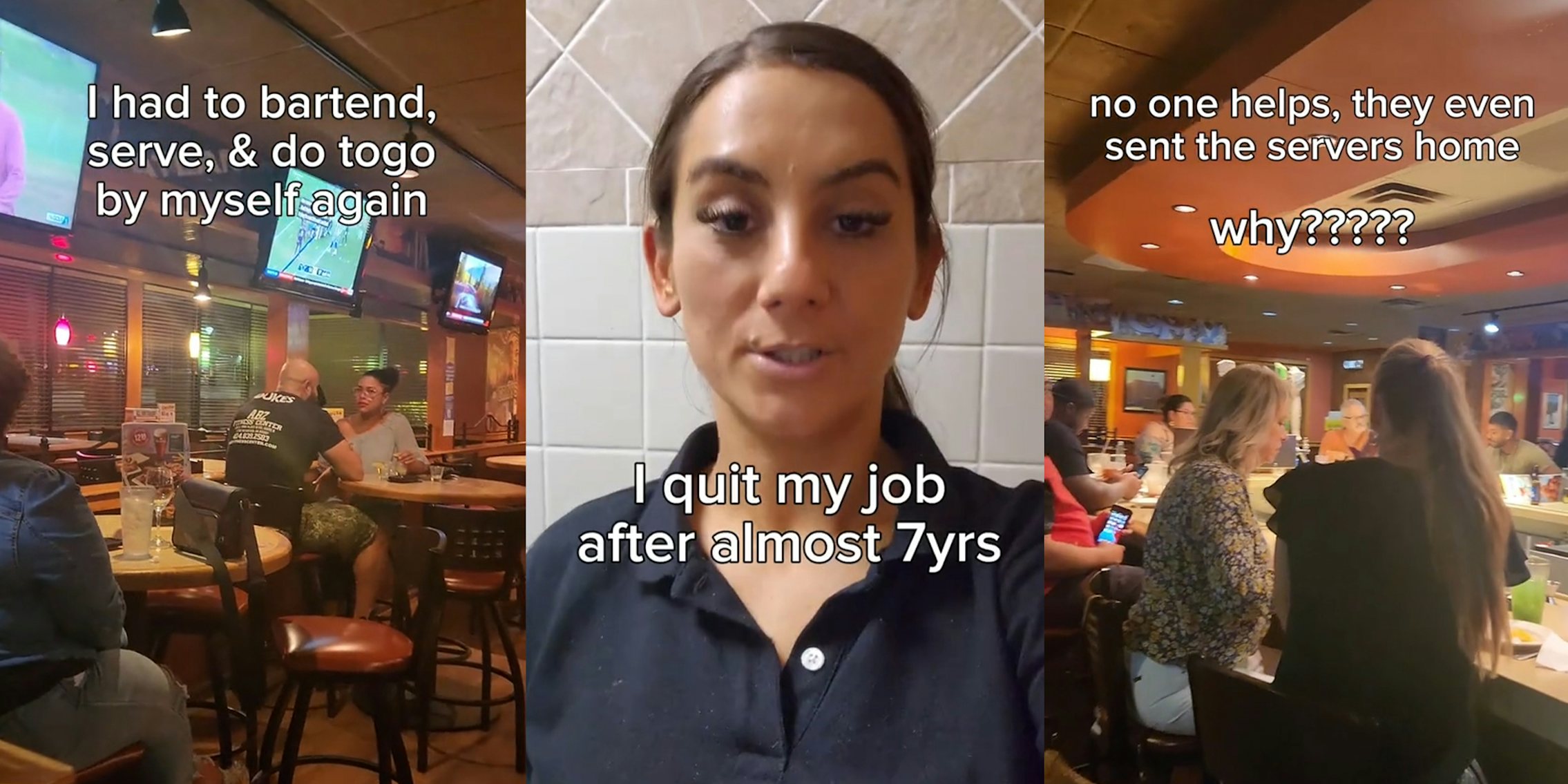 Server has to bartend, serve whole restaurant, and work to-go all by herself
