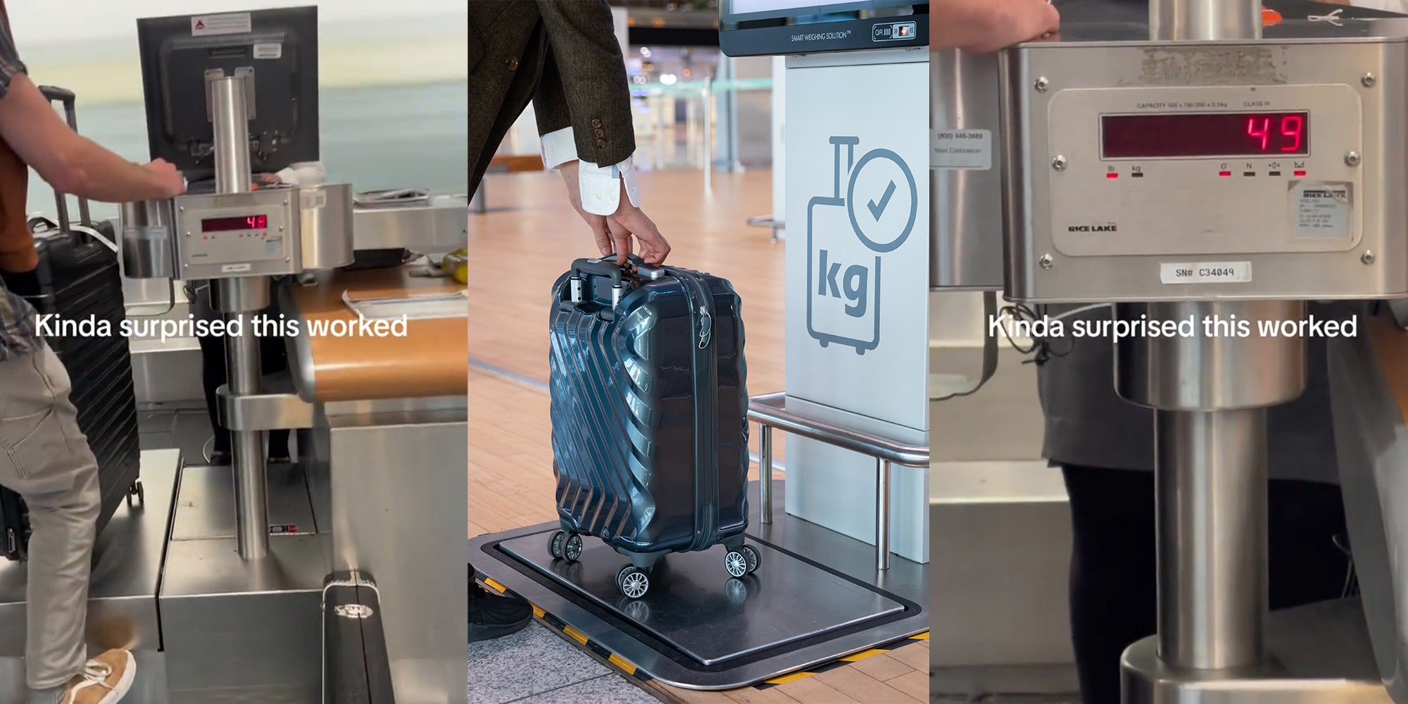 Passenger Uses Foot To Make Checked Bag Seem Lighter