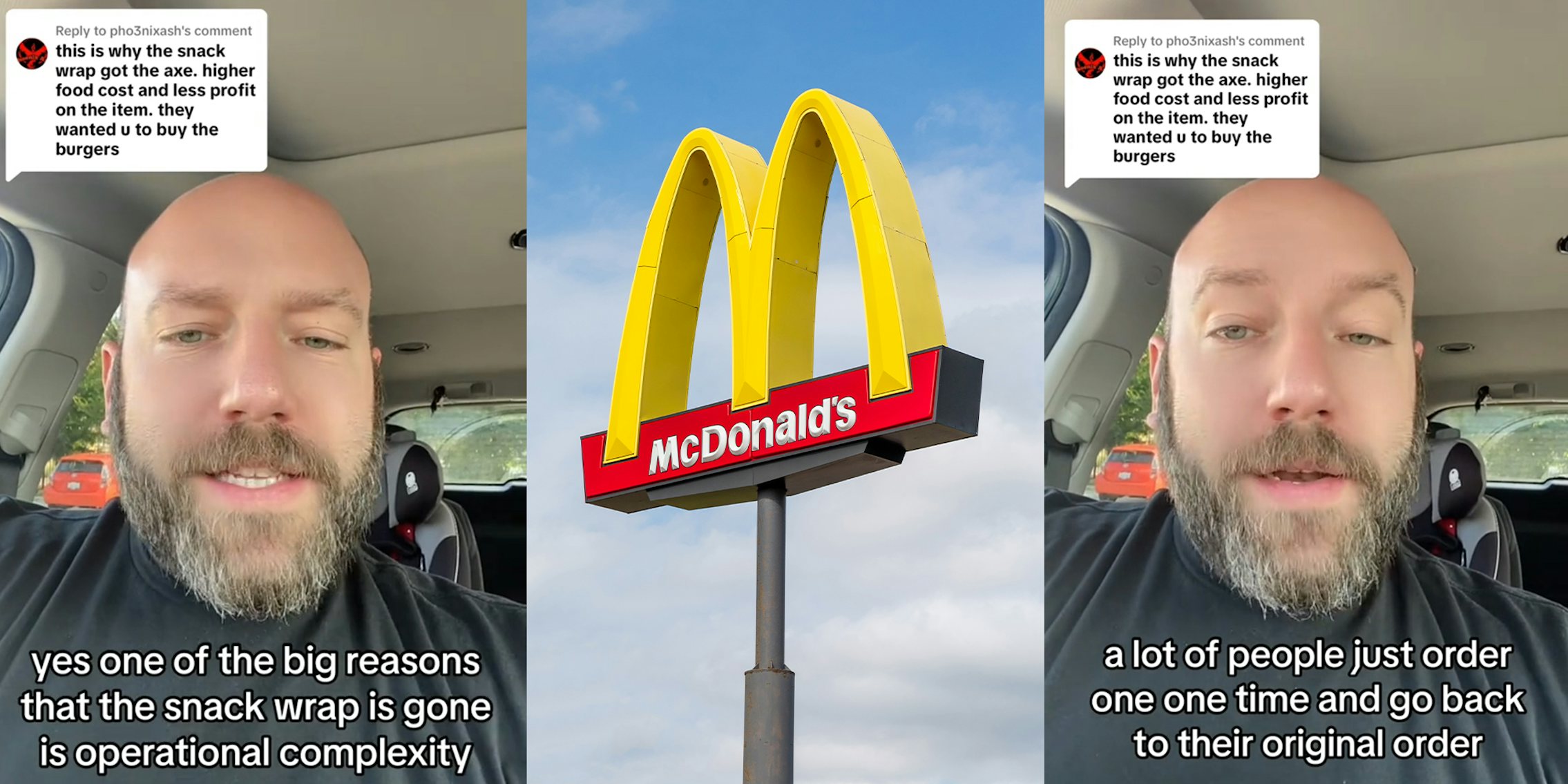 Former McDonald’s corporate chef shares why McDonald’s isn’t bothered to bring the Snack Wrap back; McDonalds Logo Sign