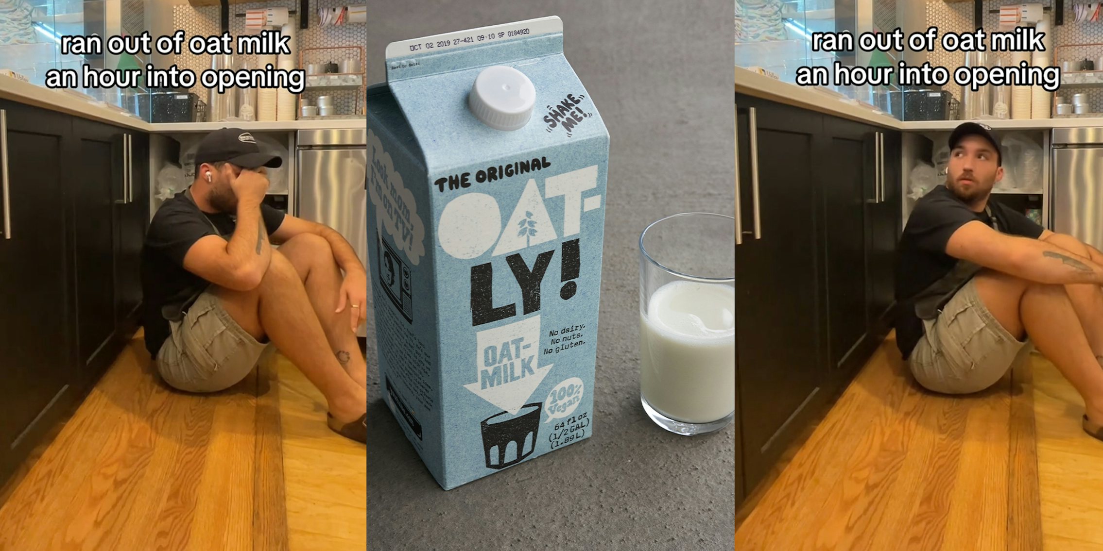 Barista runs out of oat milk one hour into shift
