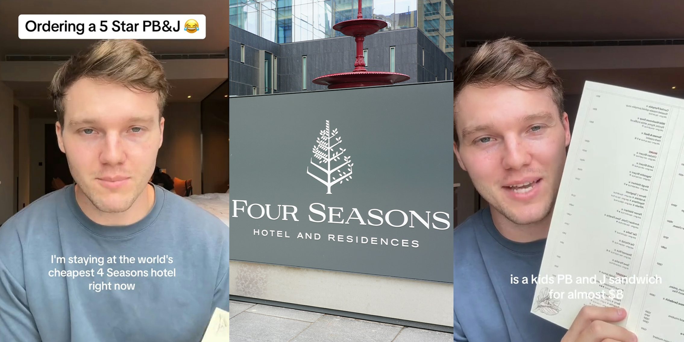 Four Seasons guest orders cheapest item on the menu.