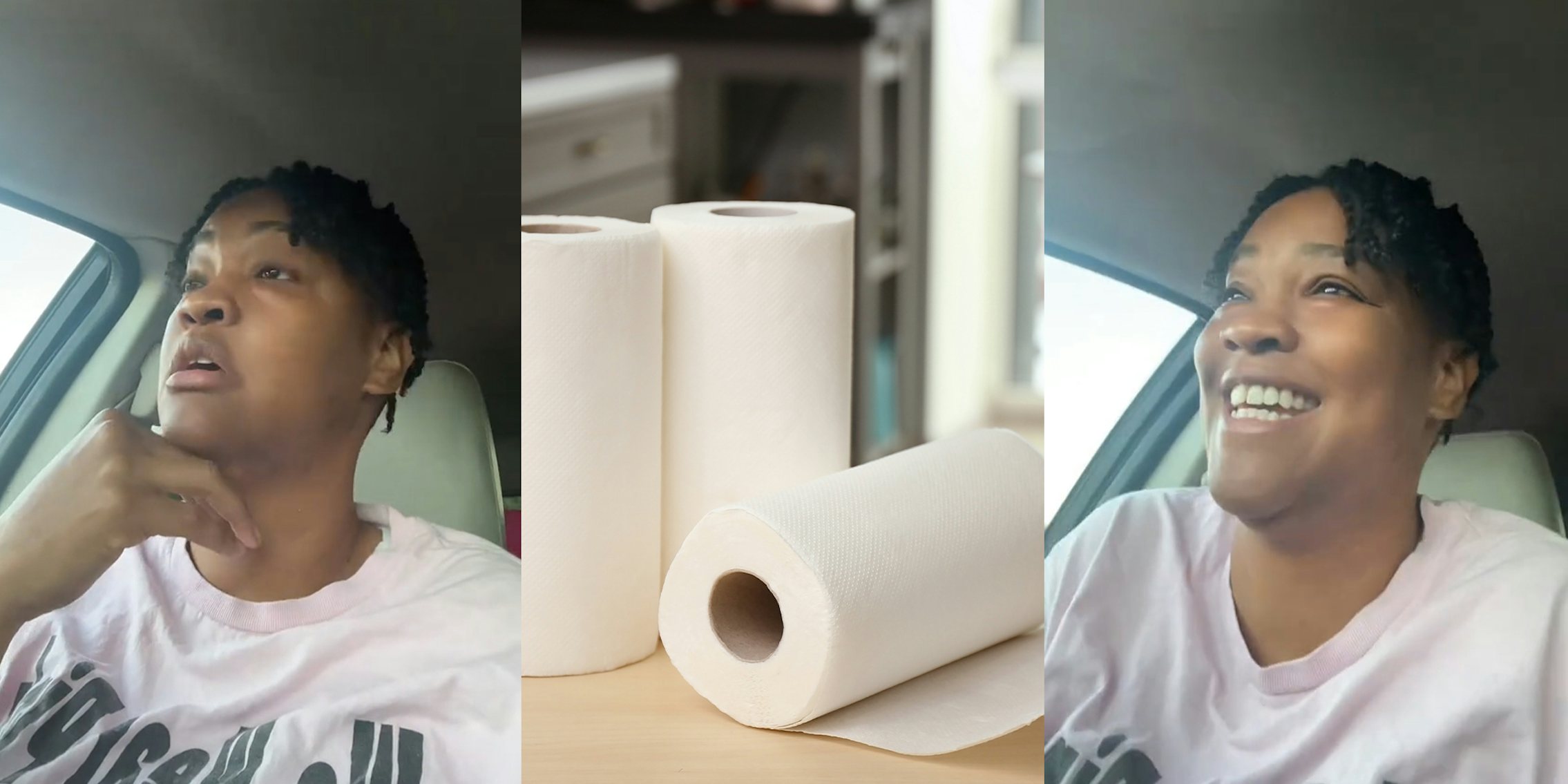 Black woman sharing Company secret: Paper towels are so gross actually