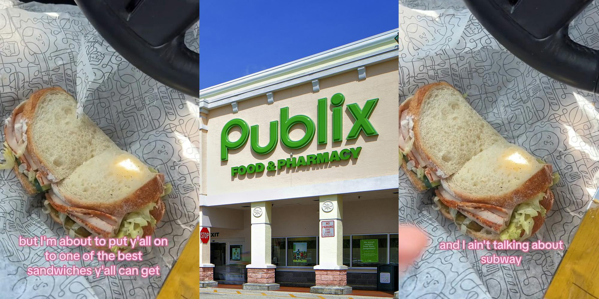 Publix sandwich; Publix Food and Pharmacy window display