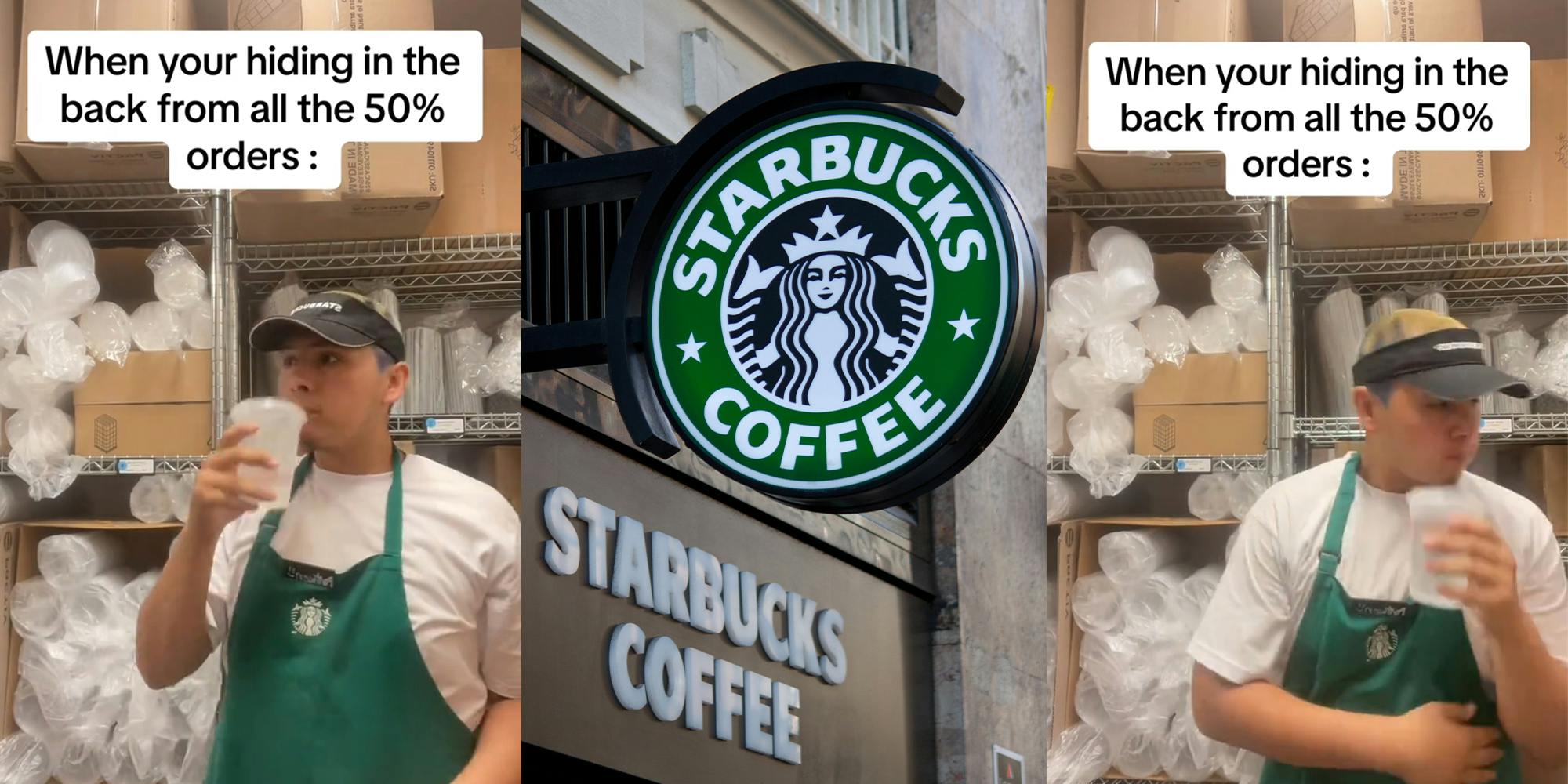 Starbucks barista hides in the back during 50%-off Wednesdays