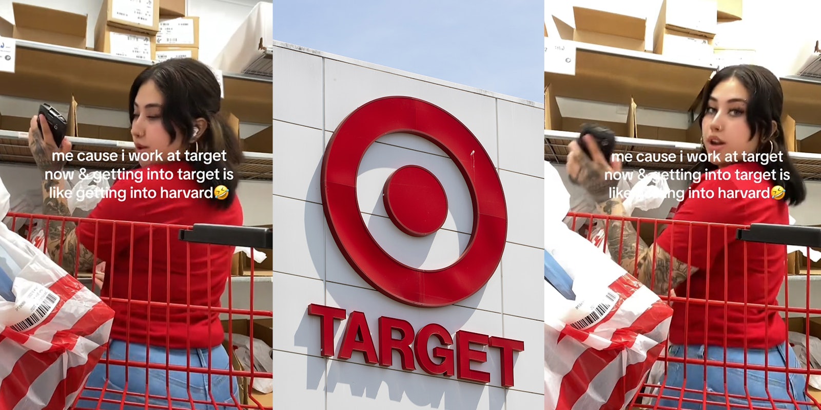 Worker snags job at Target. She says it's harder than getting into Harvard; Target Logo Store Front