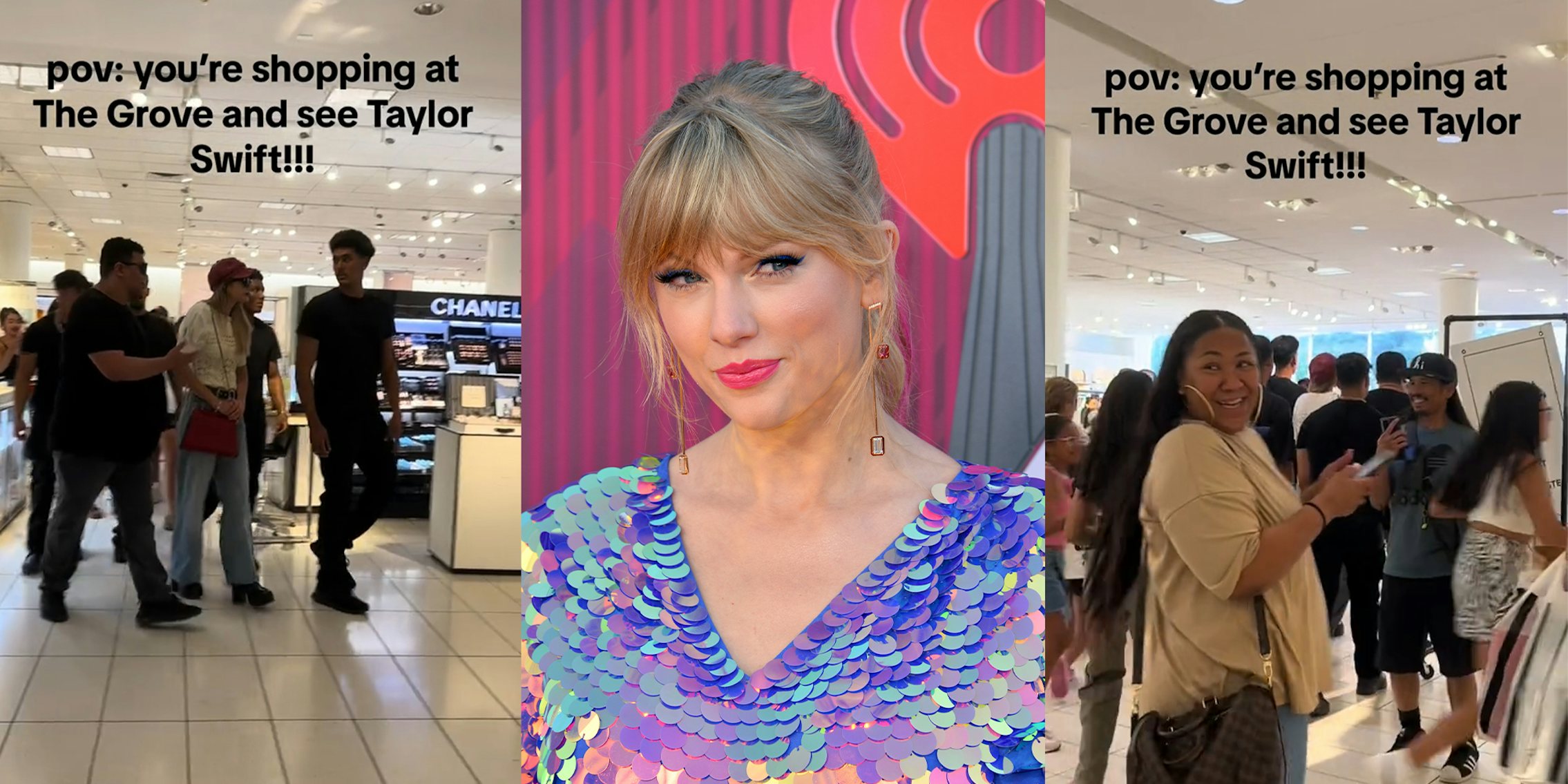 Fake Taylor Swift walks around mall with security guards