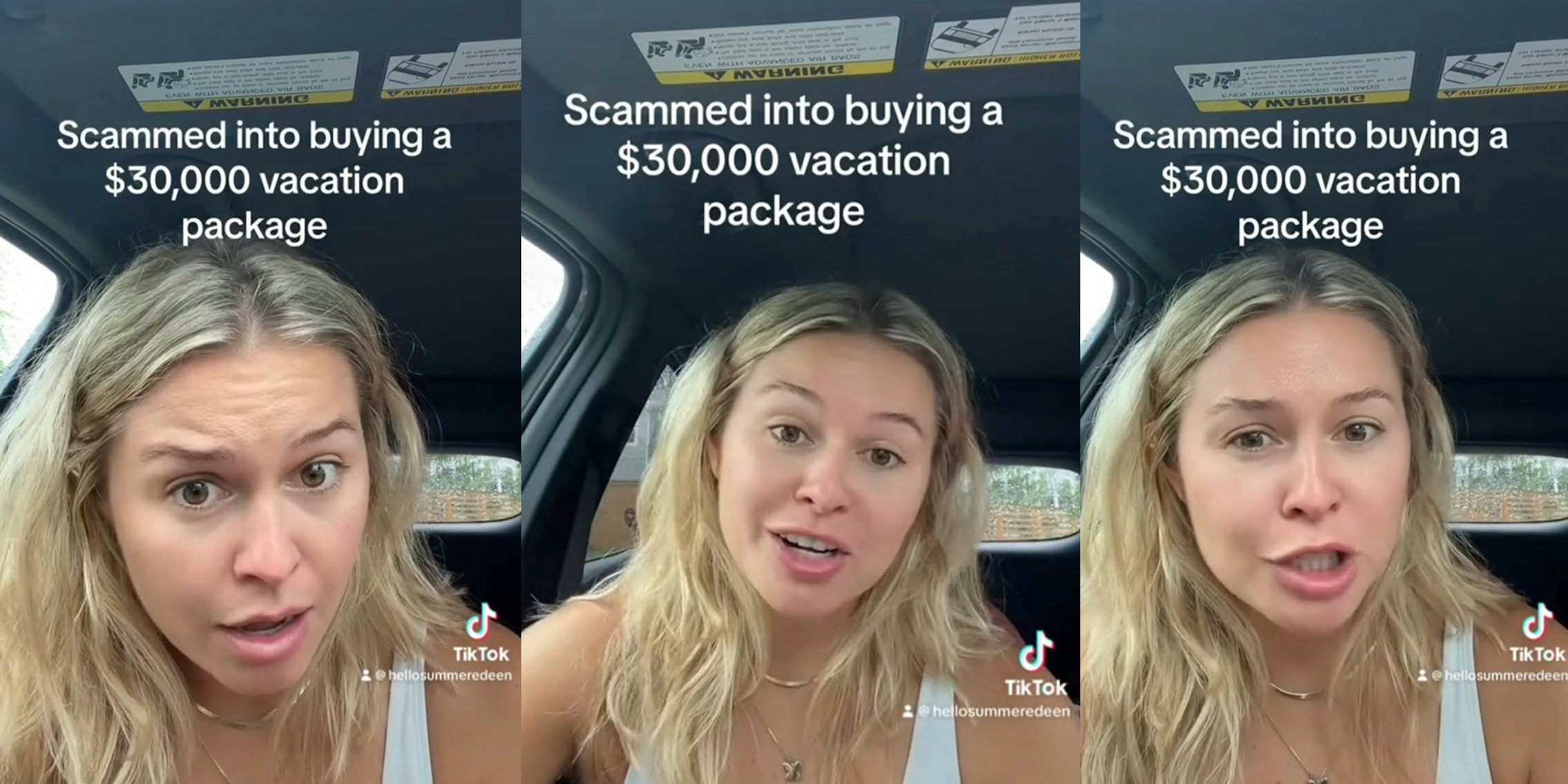 woman explains how she was scammed into paying for a 30,000 package