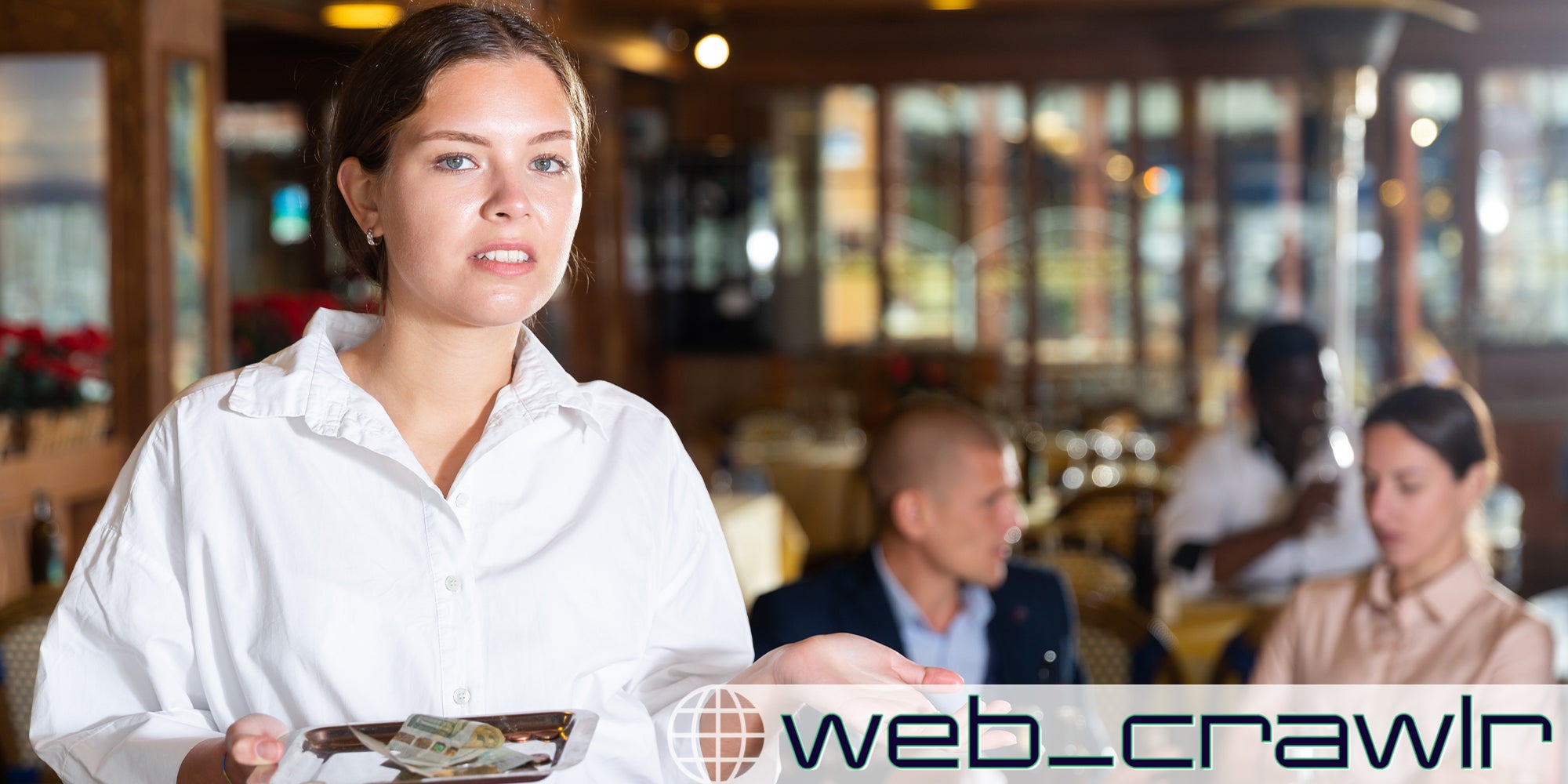 Waiter looking annoyed