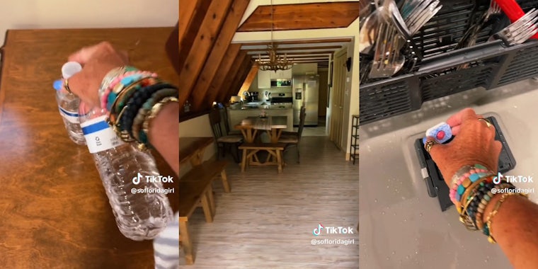 woman cleaning up airbnb