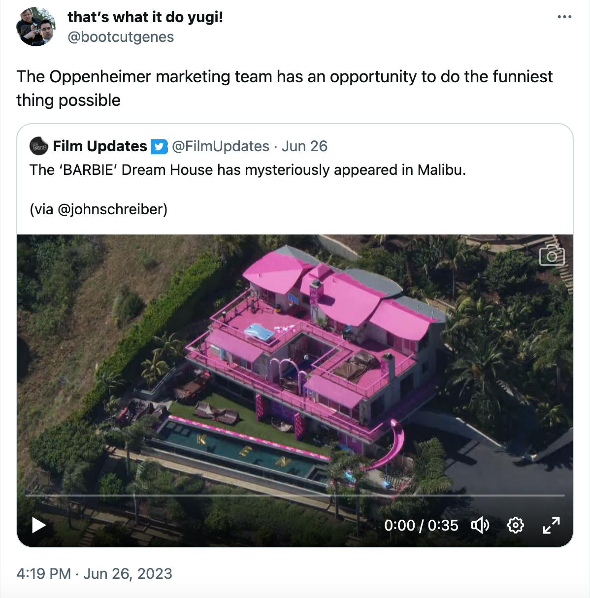 a video of the barbie airbnb house