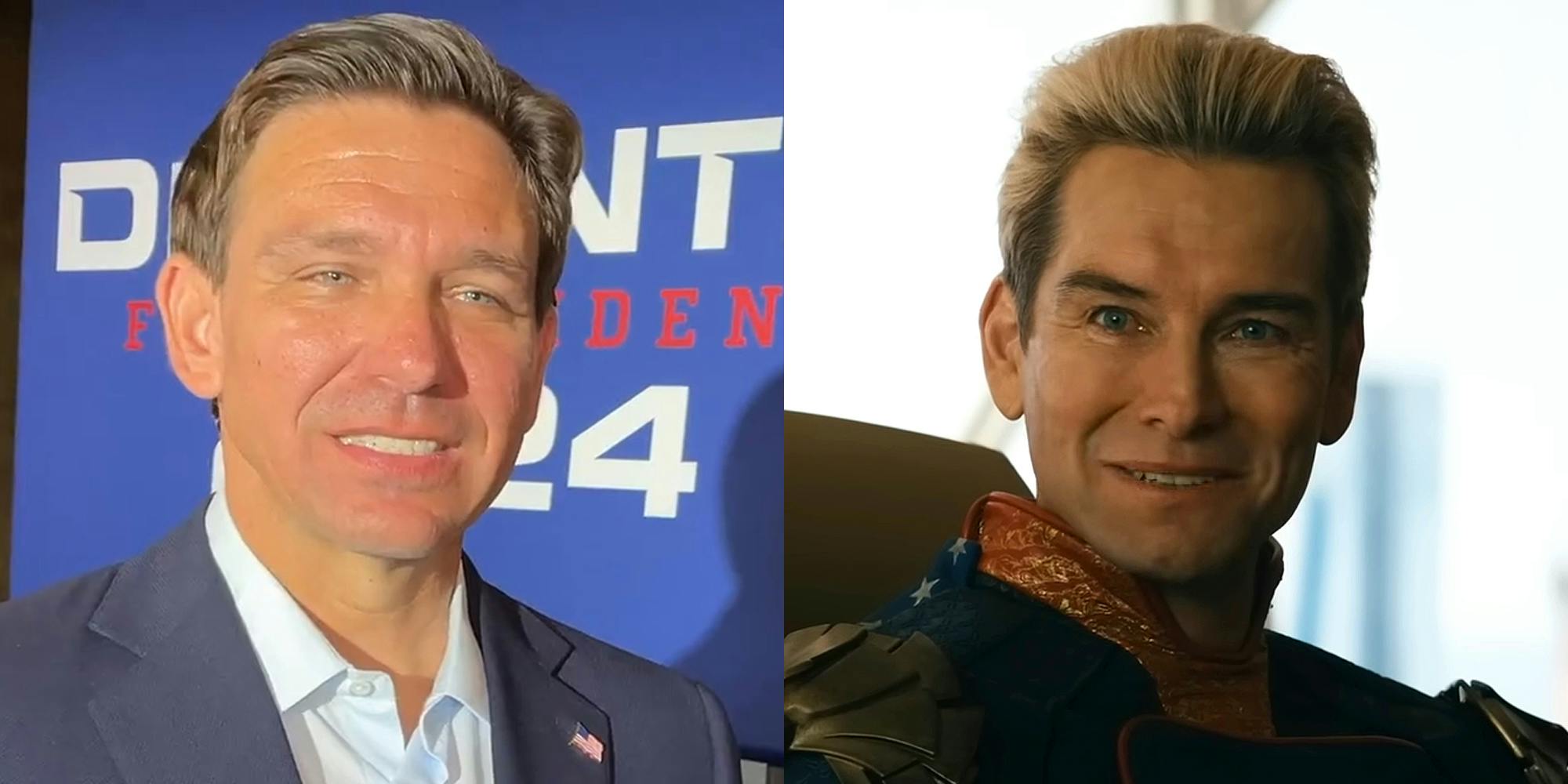 Ron Desantis (l) Homelander (r)